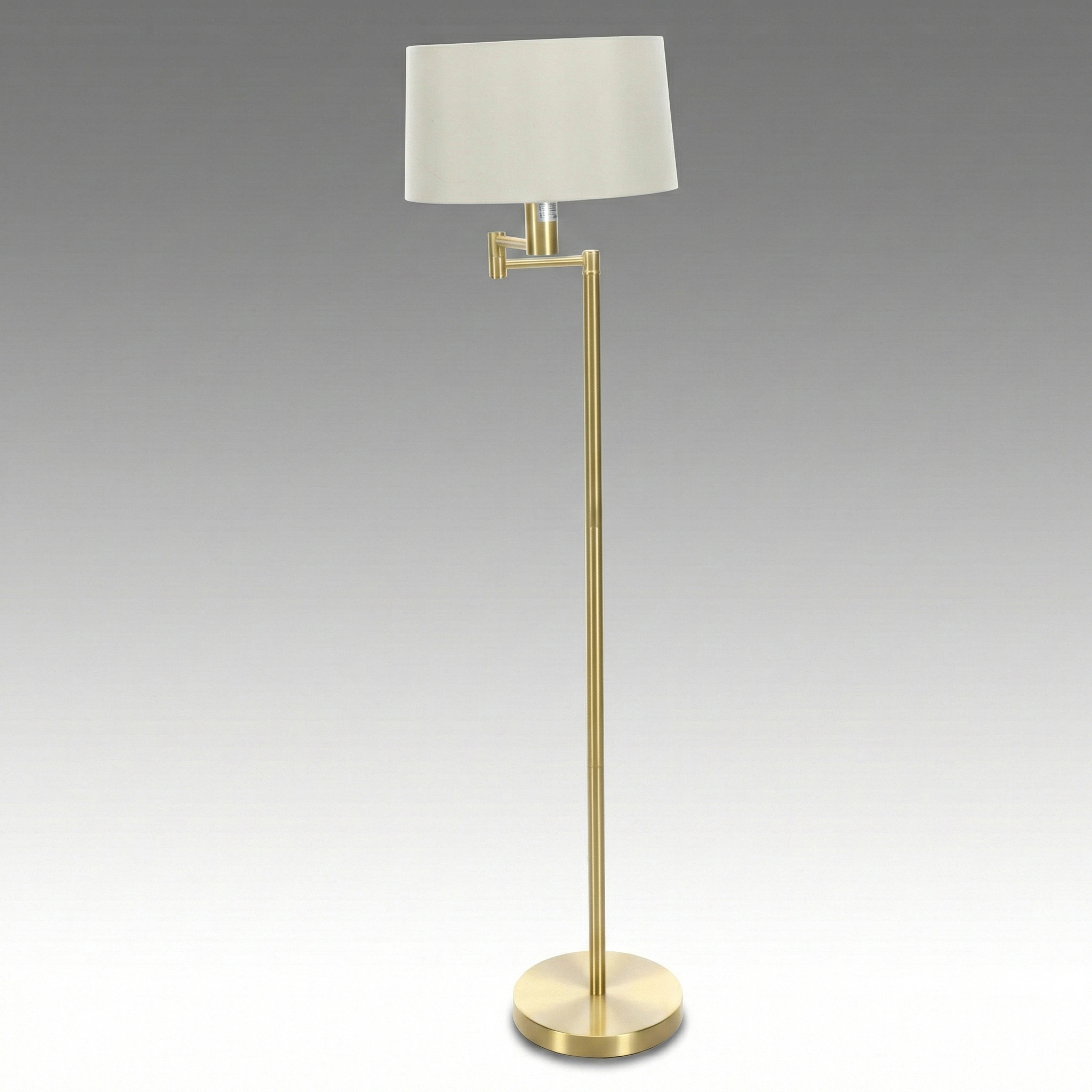 Lauren Ralph Lauren Gold Finish Swing Arm Floor Lamp with Drum Shade