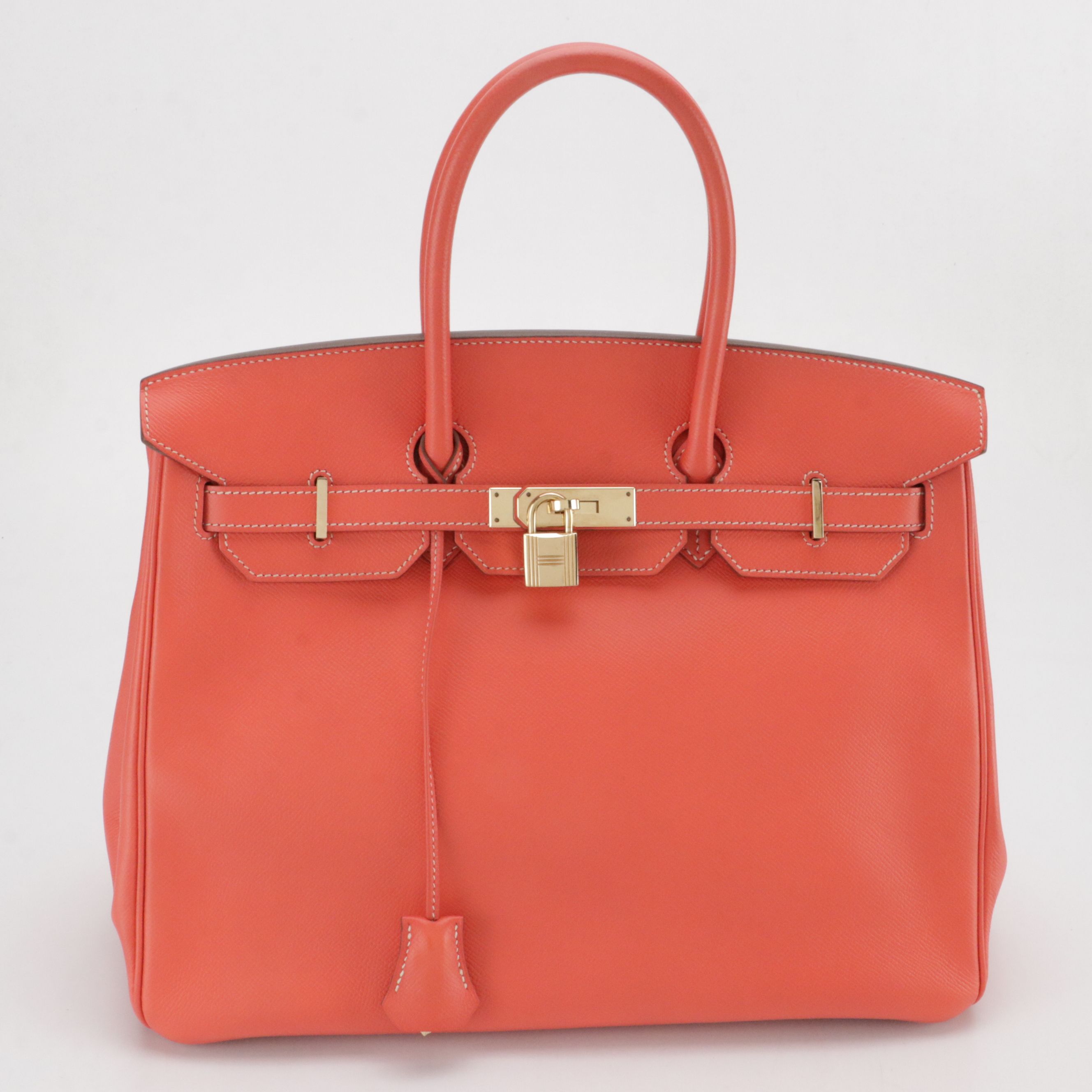 Hermès Birkin 35 Satchel in Bright Coral Epsom Leather