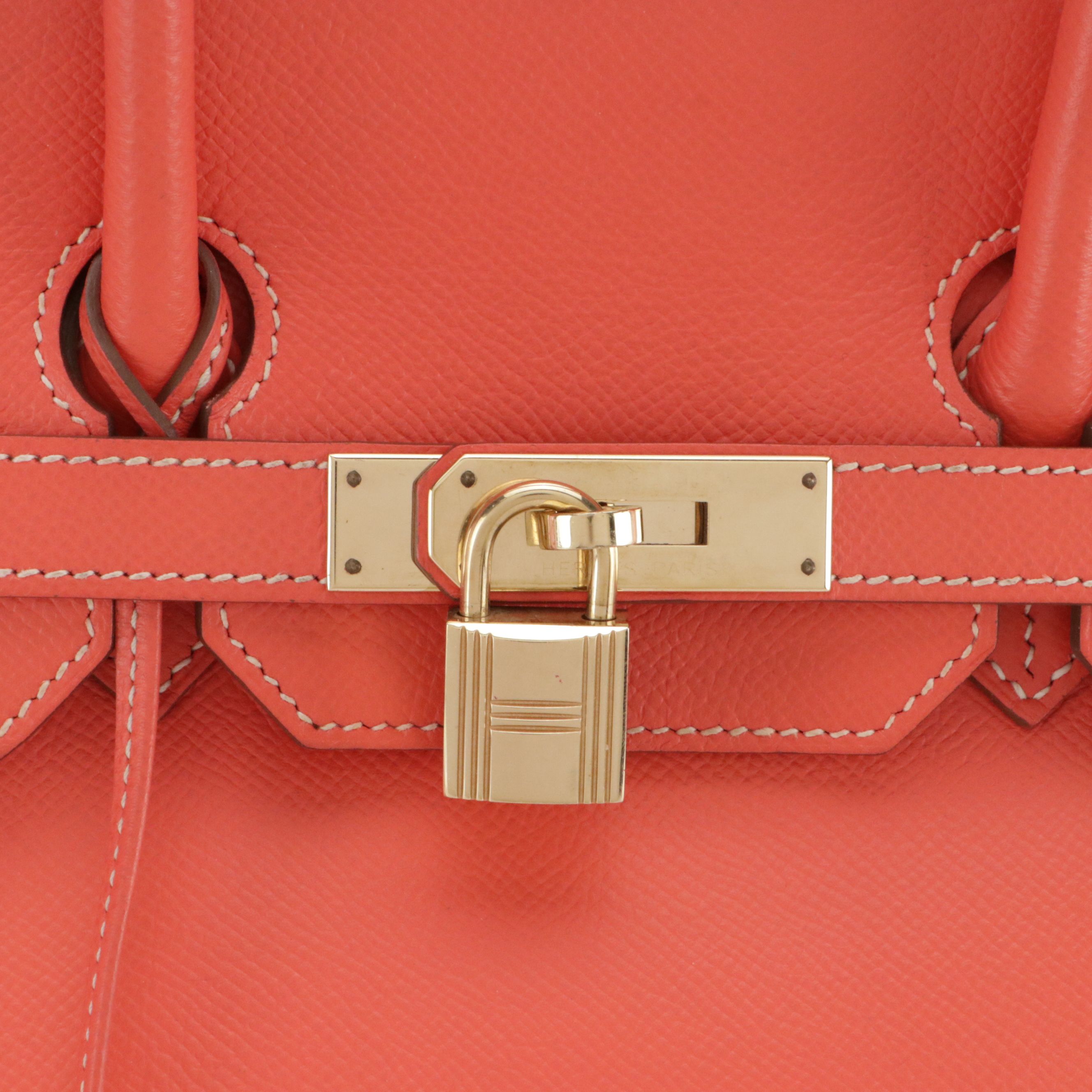 Hermès Birkin 35 Satchel in Bright Coral Epsom Leather
