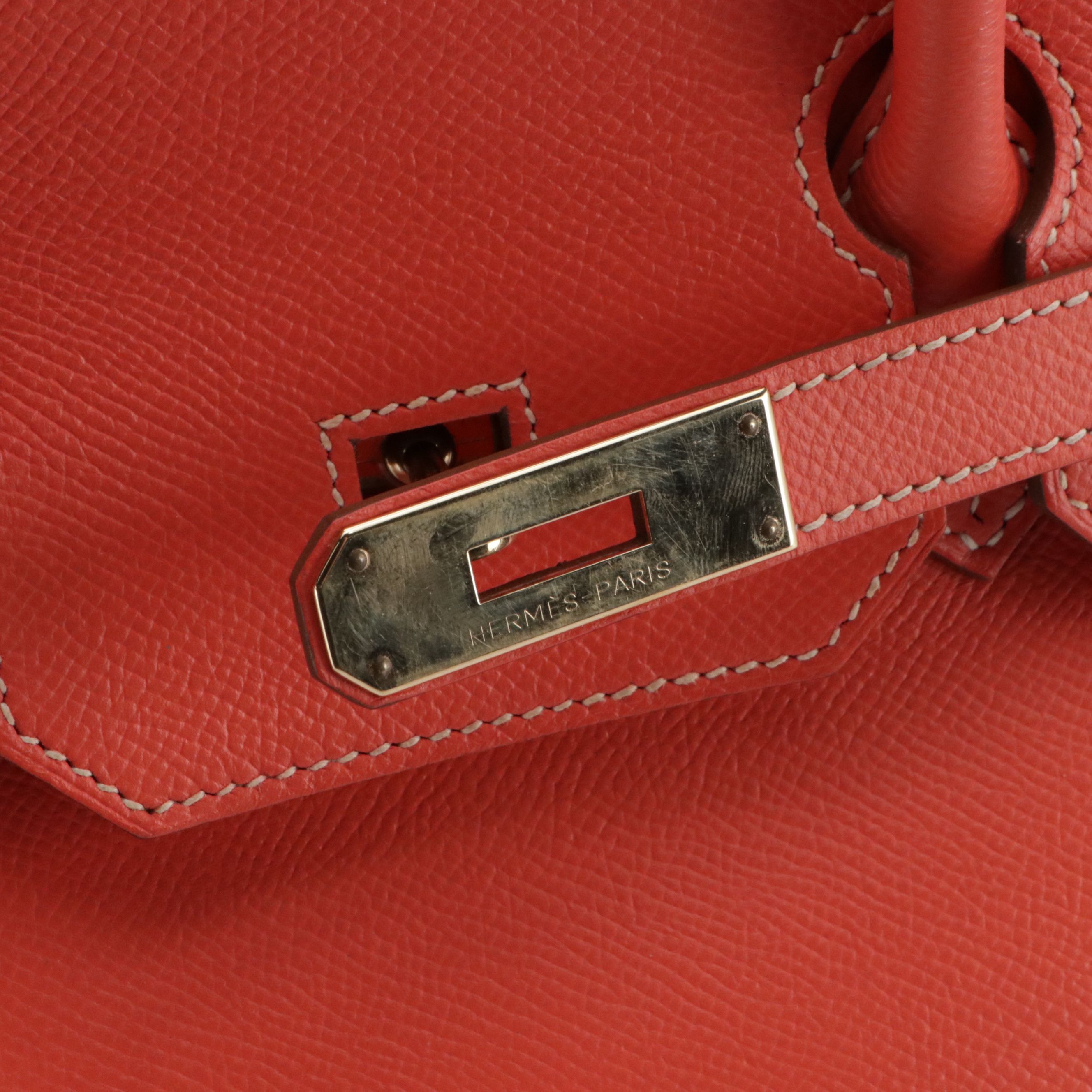 Hermès Birkin 35 Satchel in Bright Coral Epsom Leather