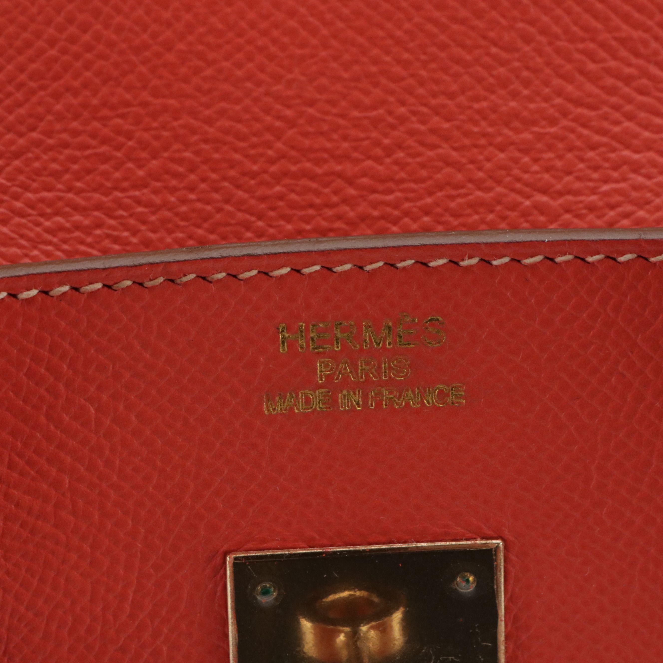 Hermès Birkin 35 Satchel in Bright Coral Epsom Leather