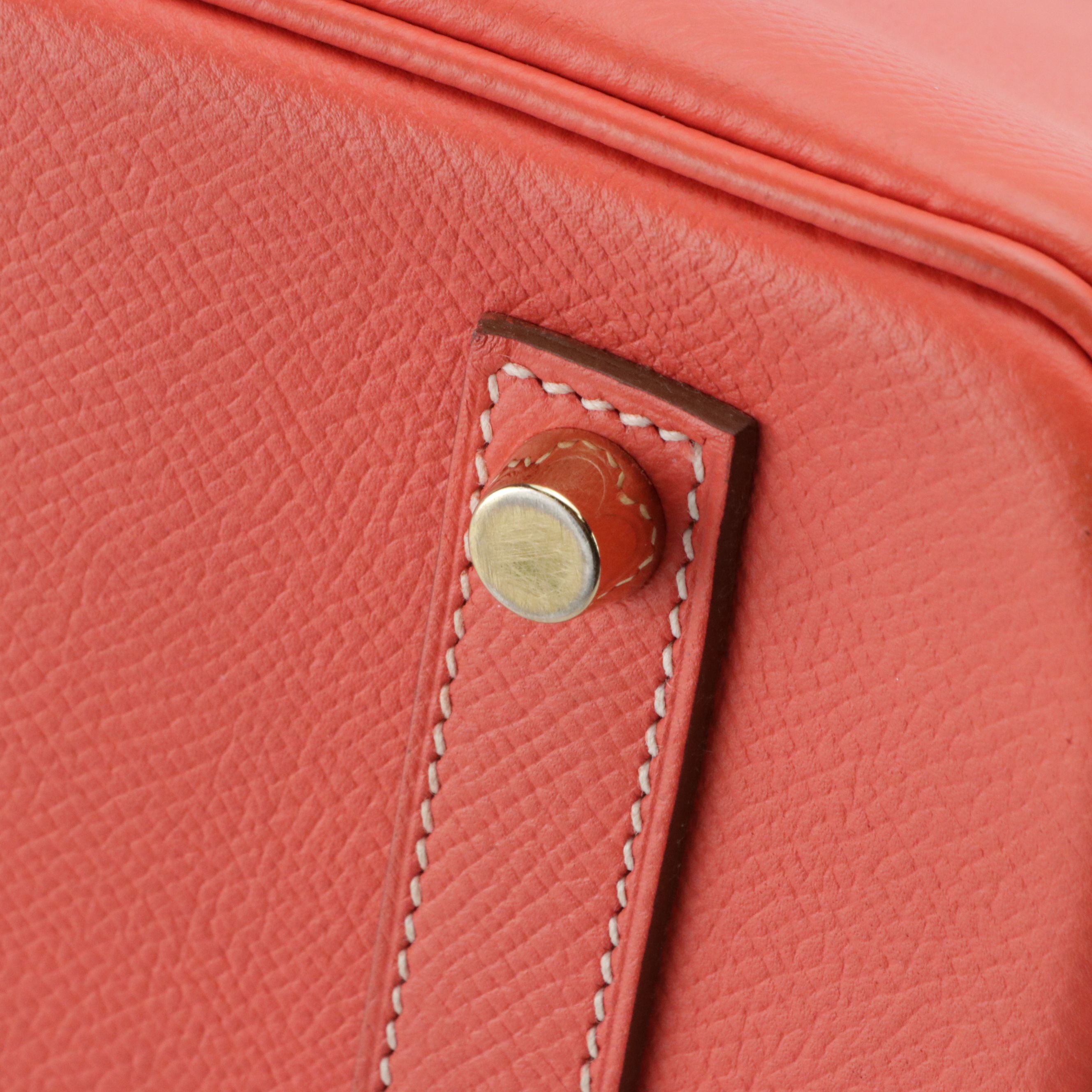 Hermès Birkin 35 Satchel in Bright Coral Epsom Leather