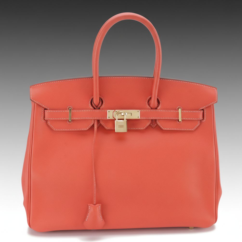 Hermès Birkin 35 Satchel in Bright Coral Epsom Leather