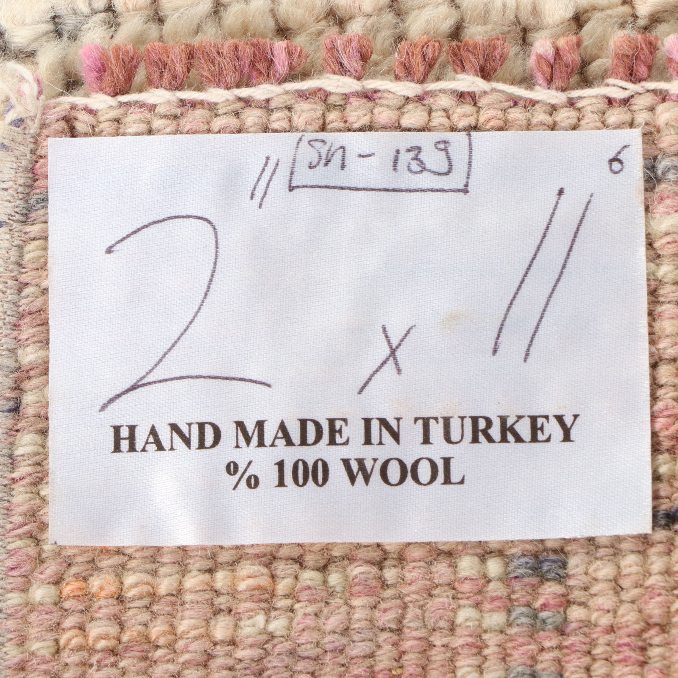 2'11 x 11'5 Hand-Knotted Turkish Oushak Carpet Runner