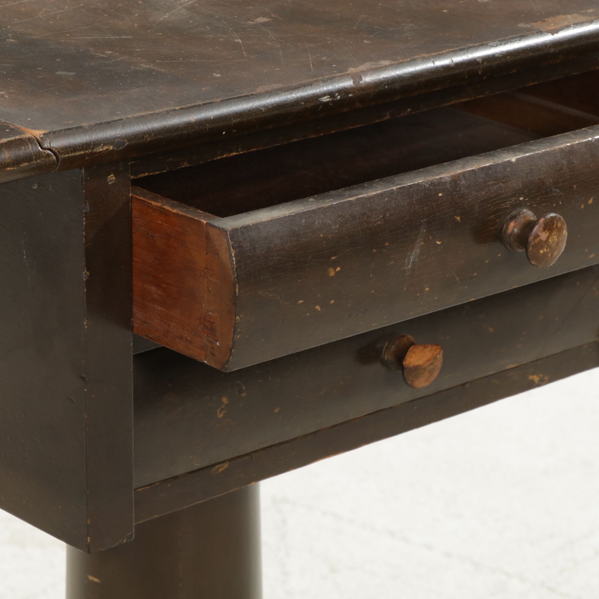 Empire Style Mahogany Drop-Leaf Pedestal Work Table