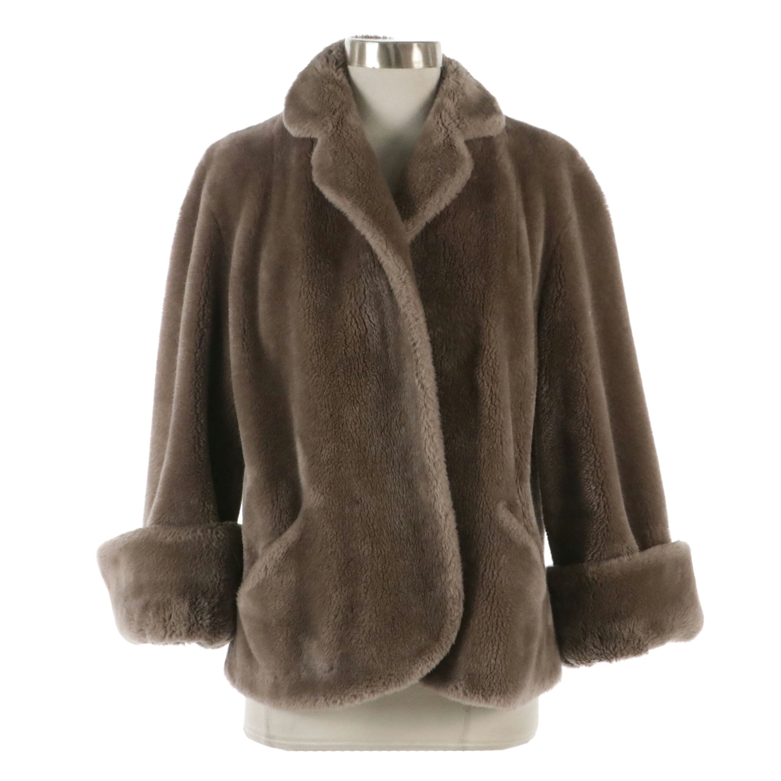 Kraeton Swing Jacket in Borgana Faux Fur Textile, circa 1950