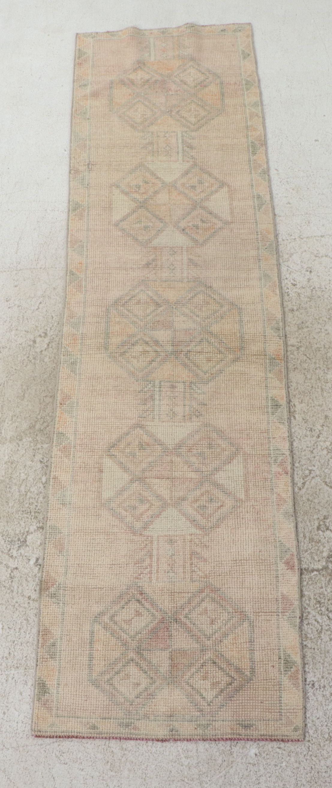 2'11 x 11'5 Hand-Knotted Turkish Oushak Carpet Runner