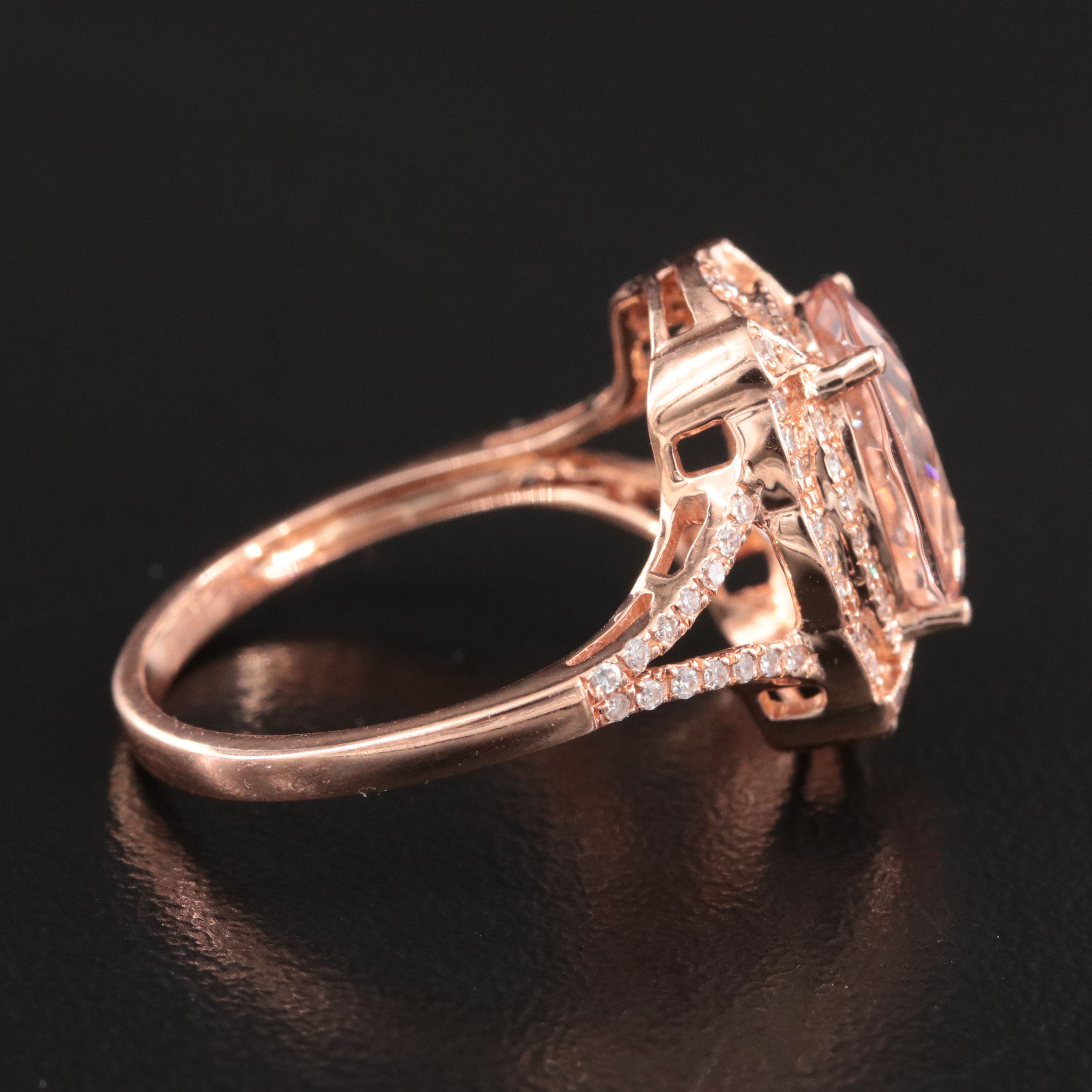 EFFY 14K Rose Gold 3.00 CT Morganite and Diamond Ring