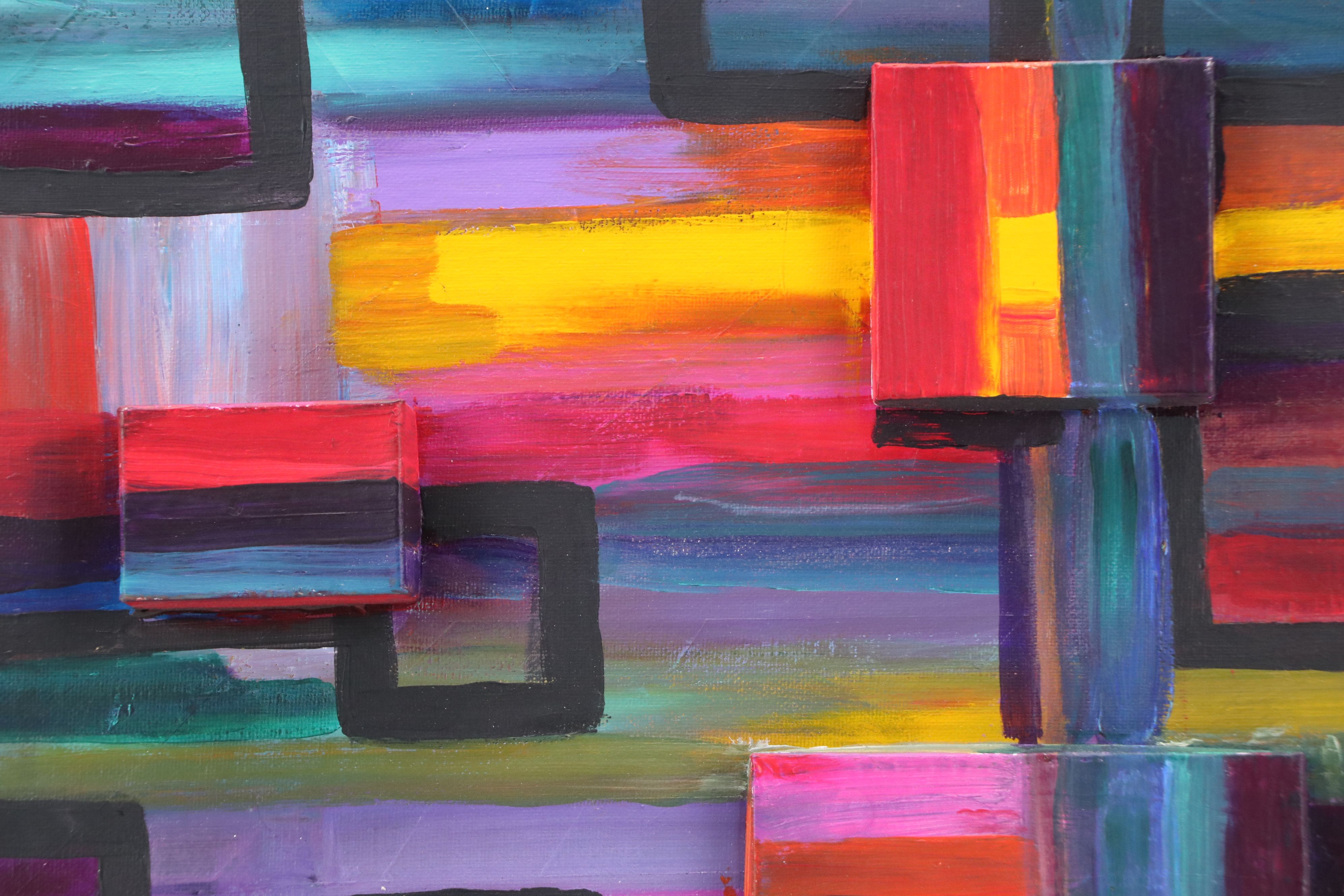 Lauren E. Shapiro Dimensional Mixed Media Painting