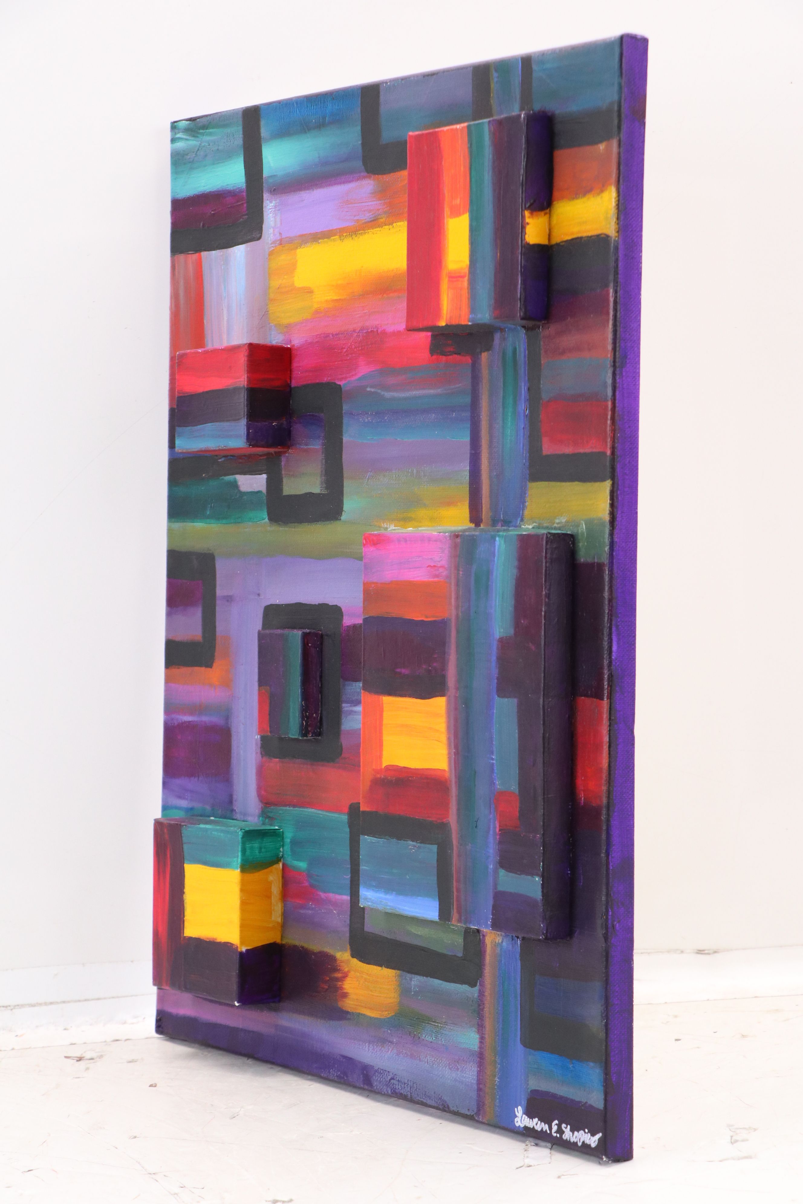 Lauren E. Shapiro Dimensional Mixed Media Painting