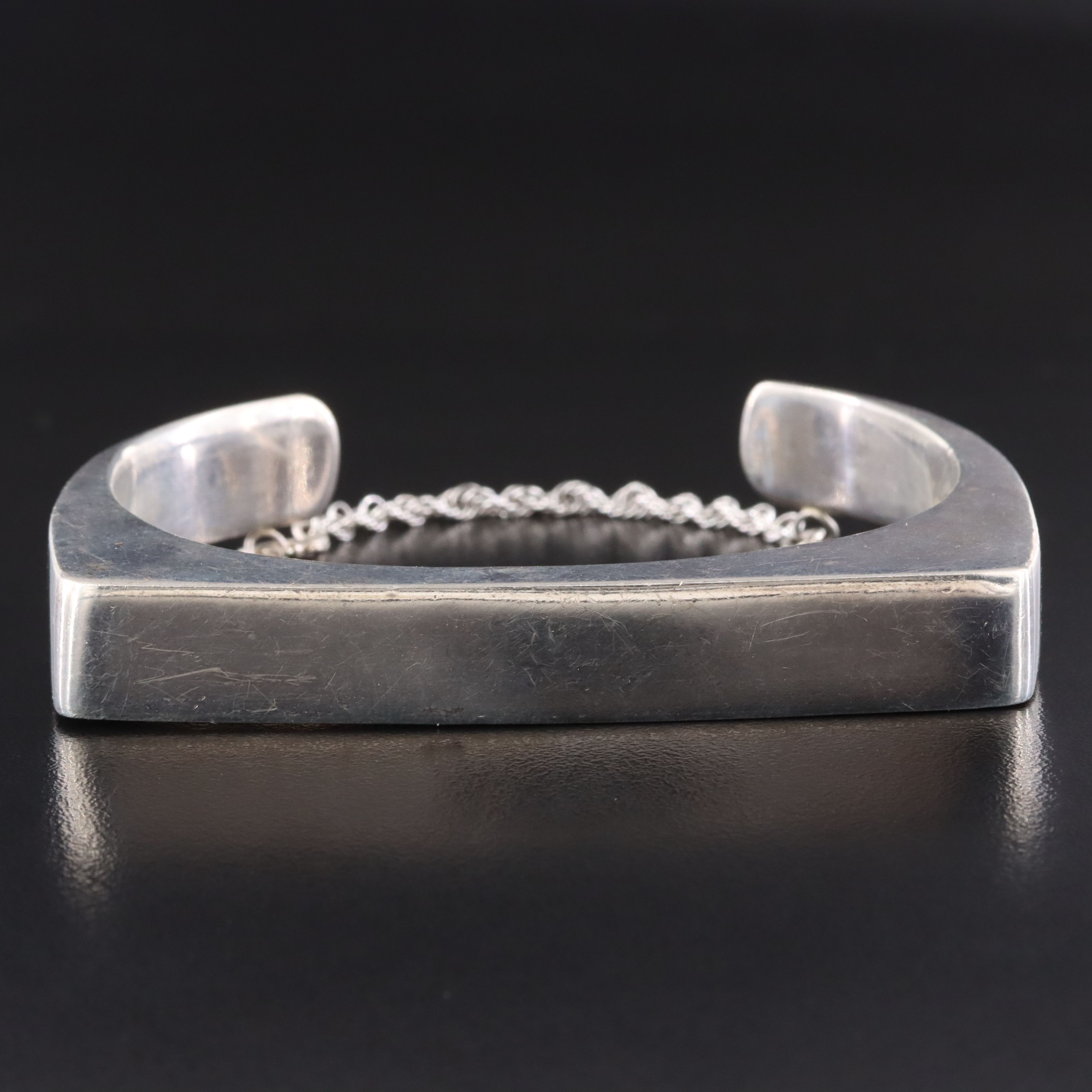 Mexican Modernist Style Sterling Cuff Bracelet