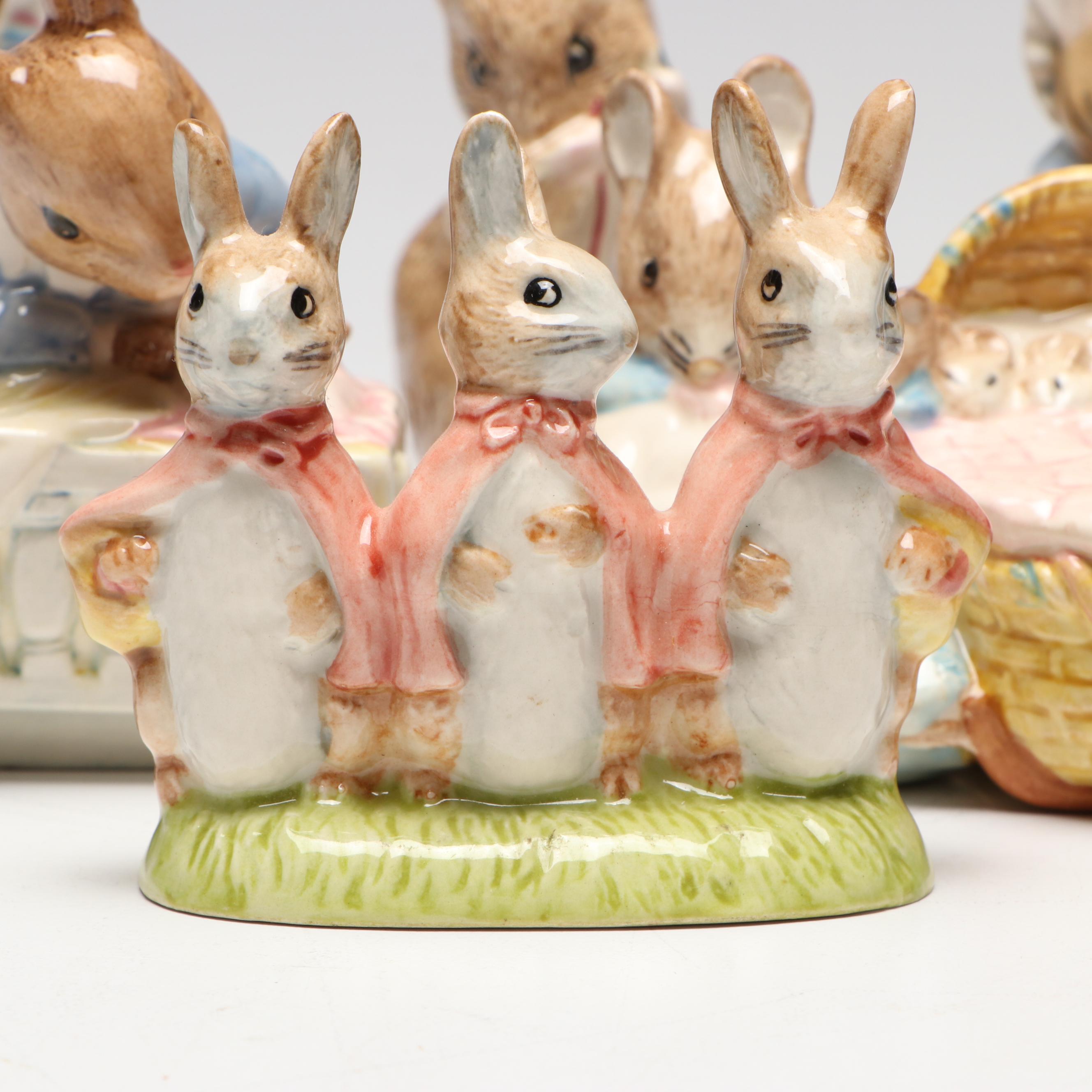 Royal Albert "Lady Mouse" with Other Beatrix Potter Figurines and Books