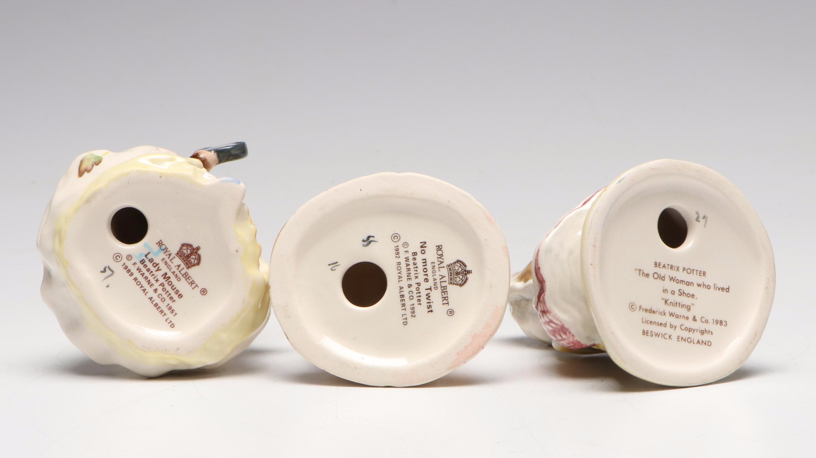 Royal Albert "Lady Mouse" with Other Beatrix Potter Figurines and Books