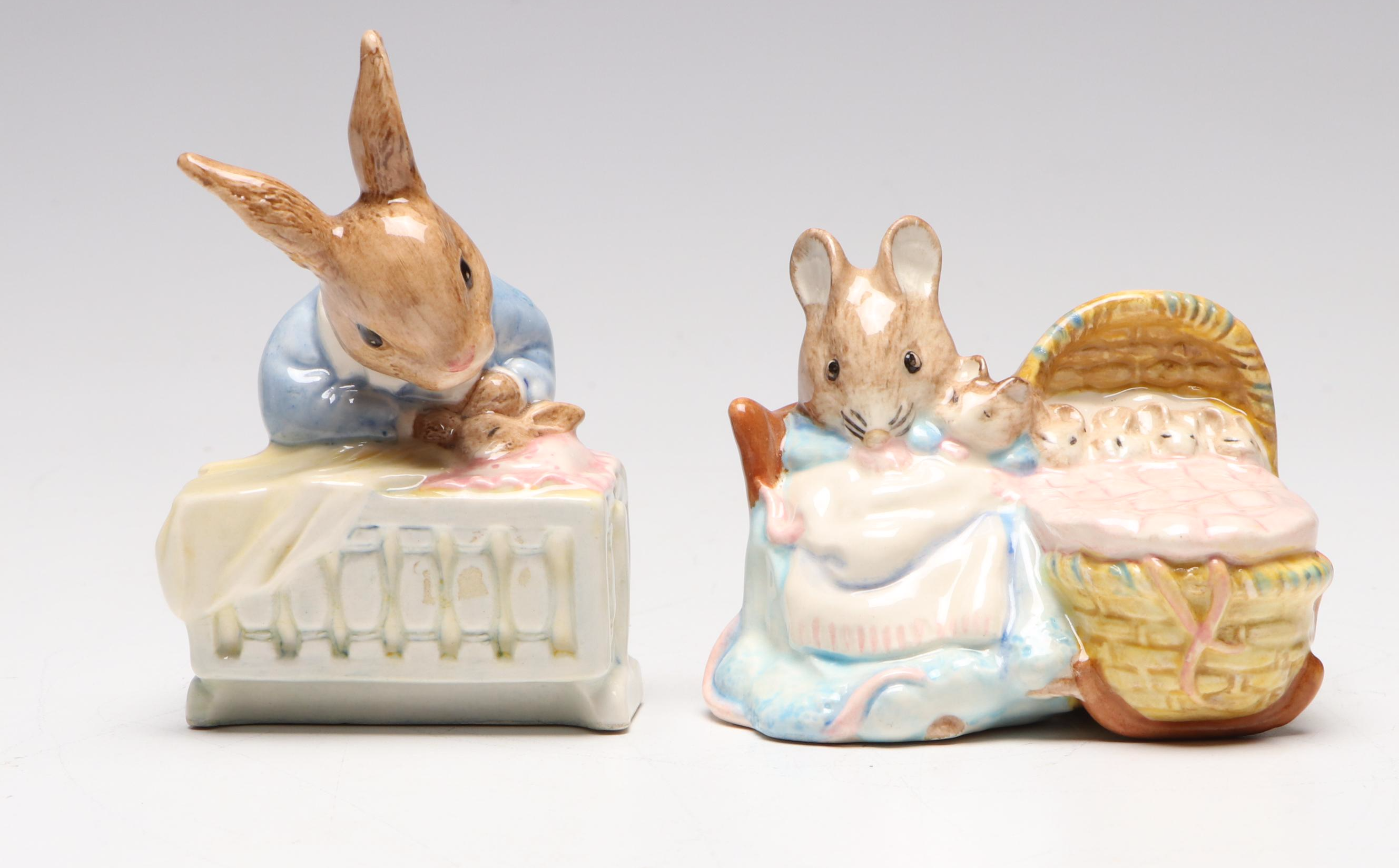 Royal Albert "Lady Mouse" with Other Beatrix Potter Figurines and Books