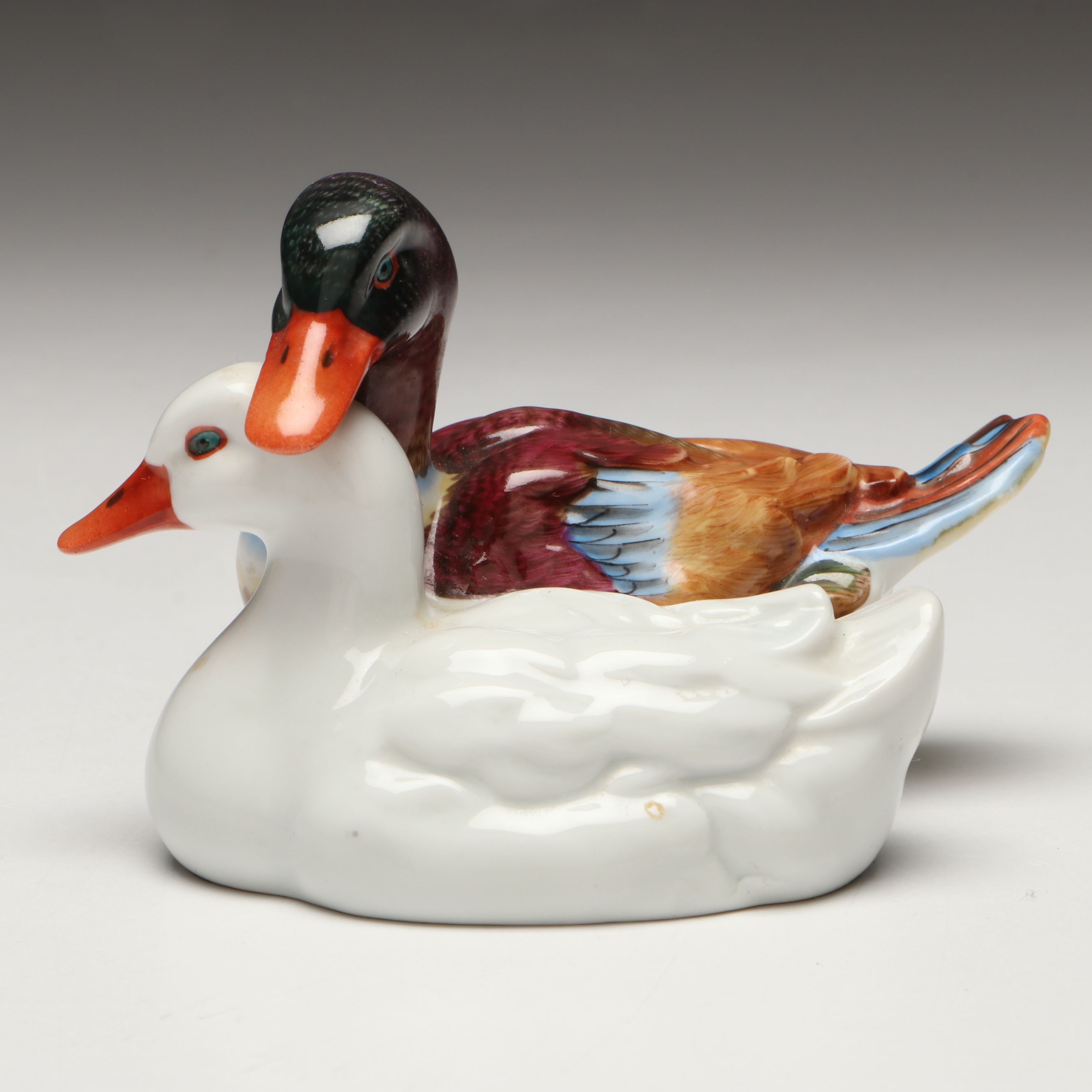 Herend Natural "Pair of Ducks" Porcelain Figurine