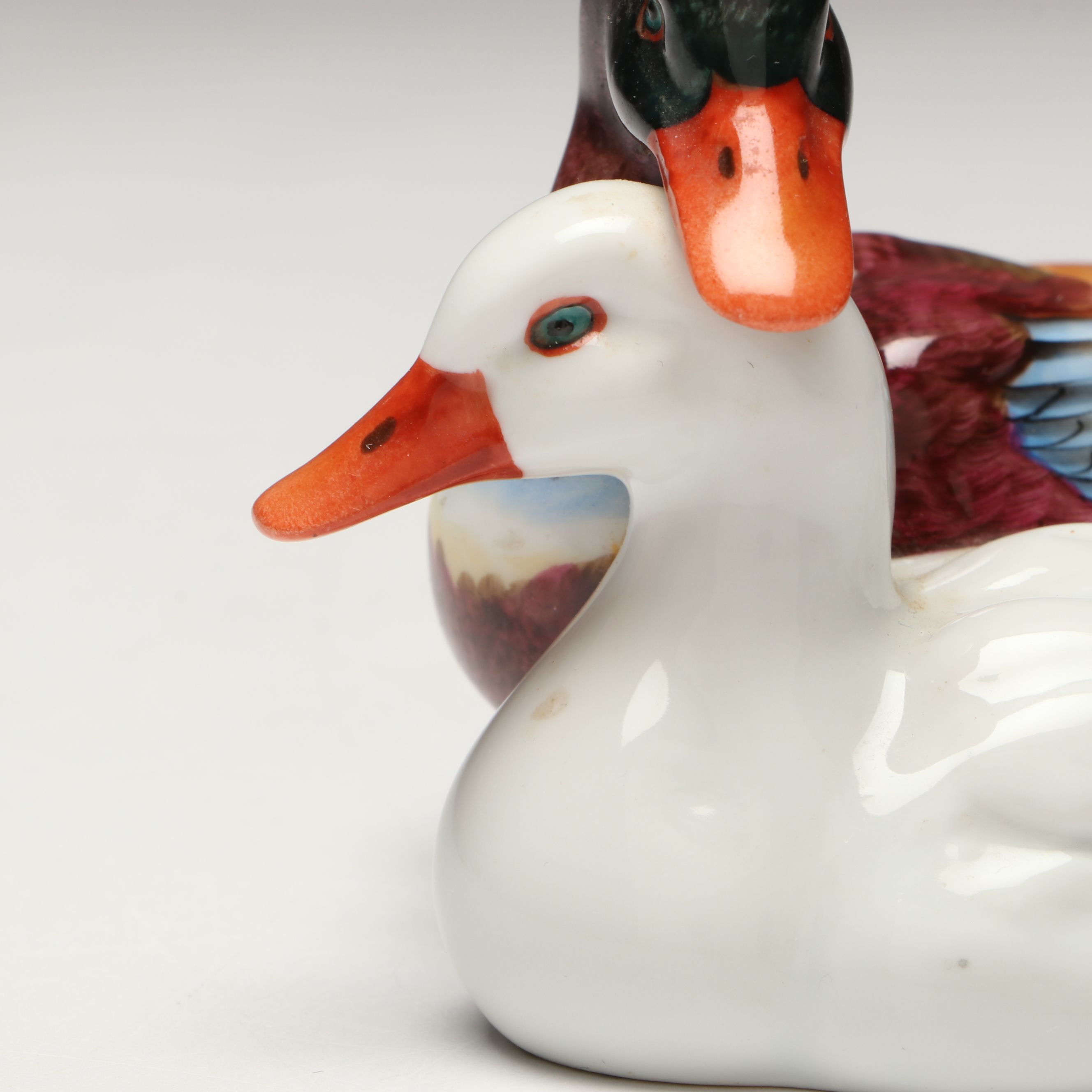 Herend Natural "Pair of Ducks" Porcelain Figurine