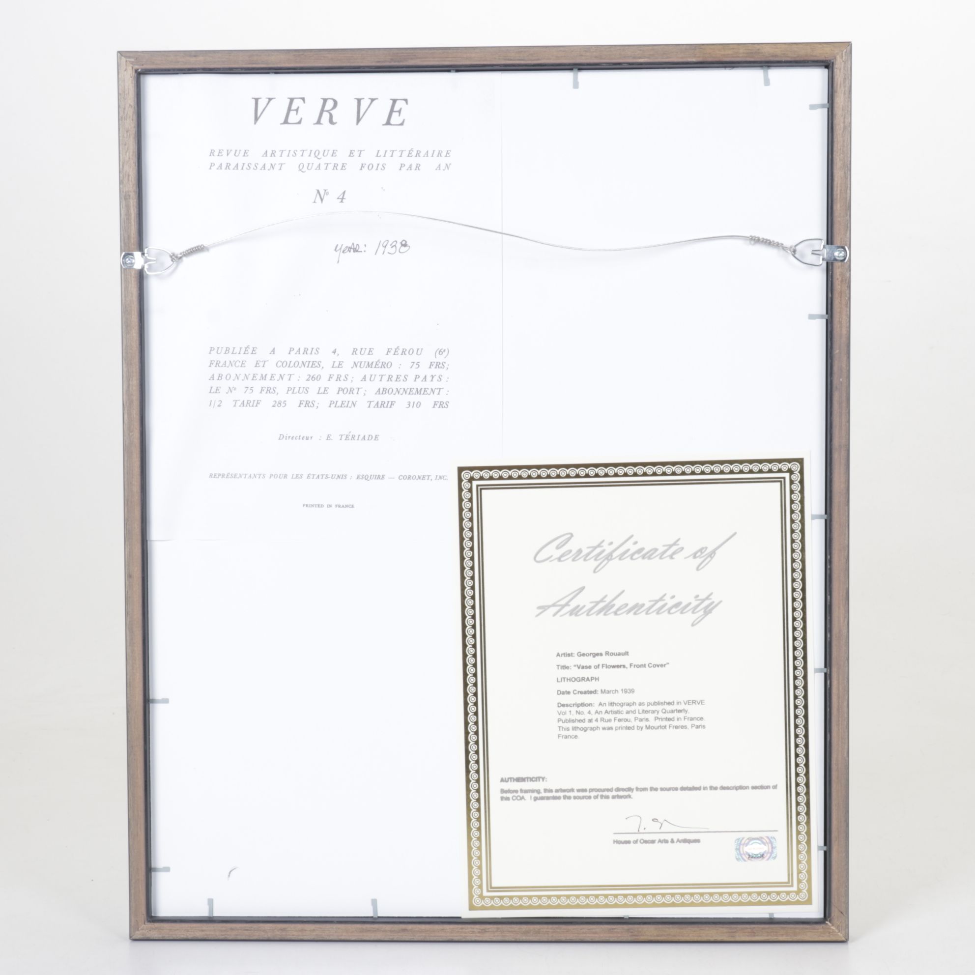 Georges Rouault Color Lithograph Cover for "Verve," 1939