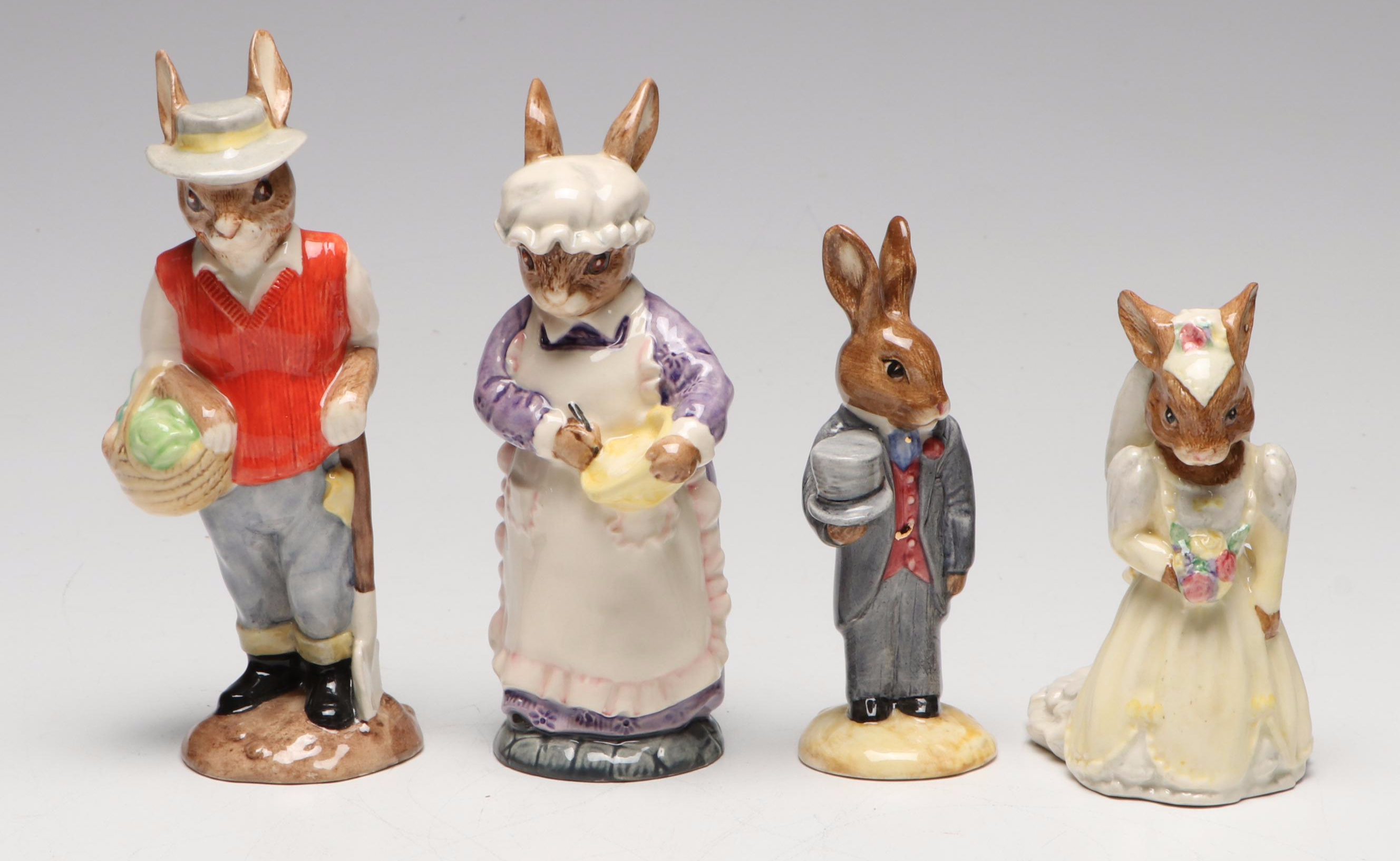 Beswick "Gardener Rabbit" with Other Beatrix Potter Figurines and Books