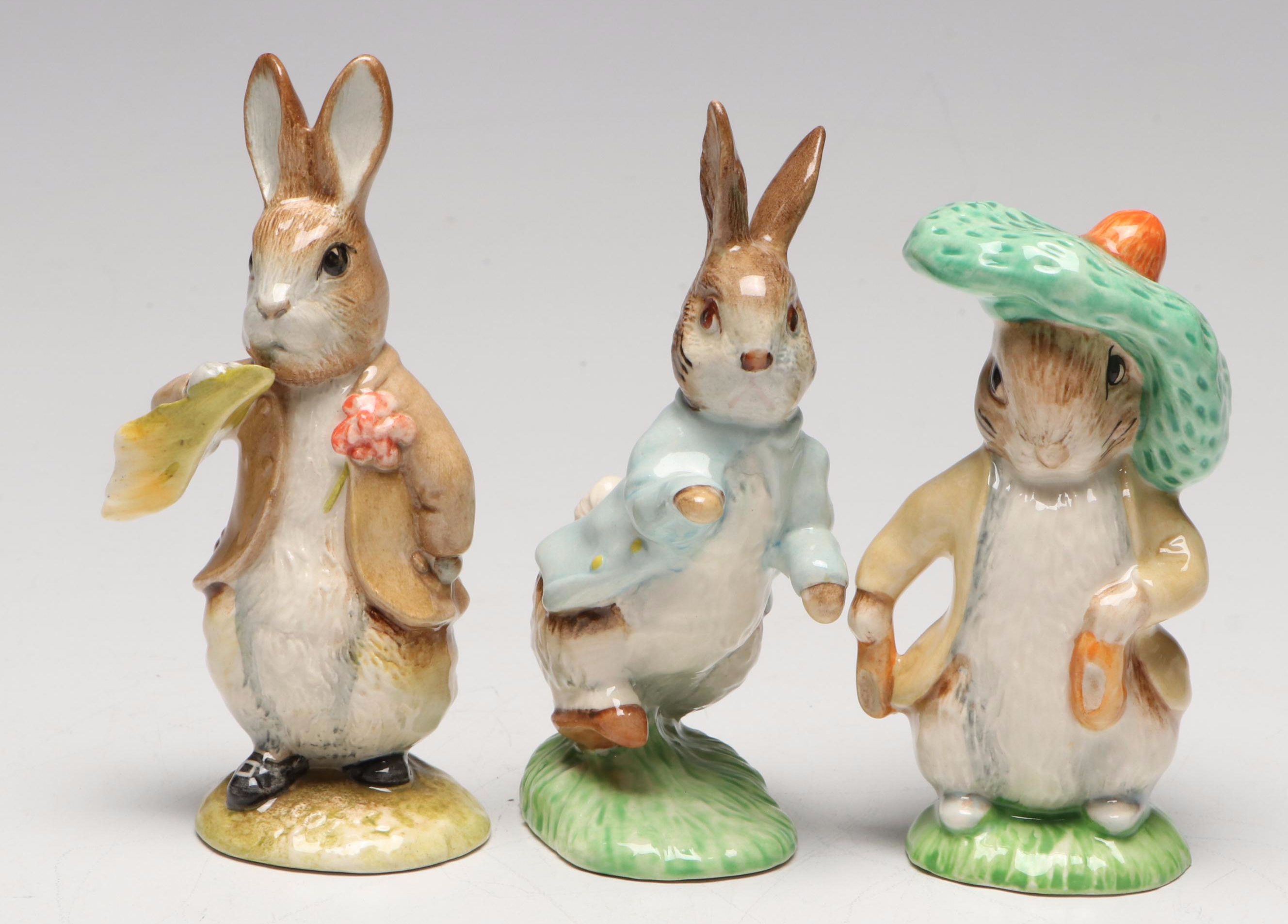 Beswick "Gardener Rabbit" with Other Beatrix Potter Figurines and Books