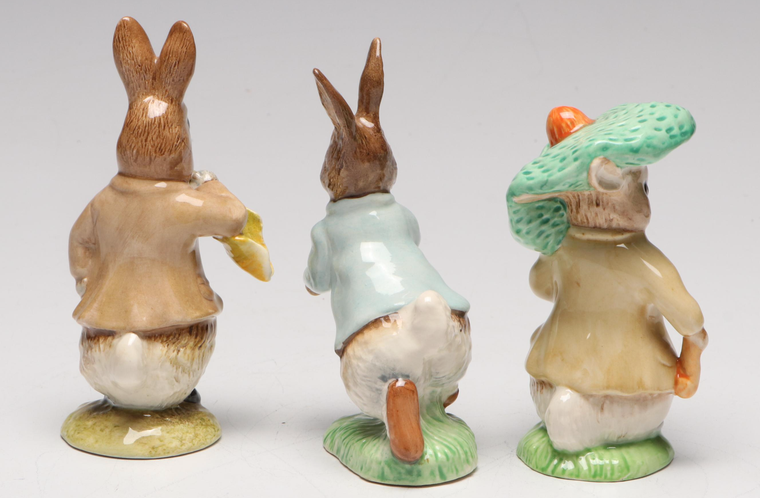 Beswick "Gardener Rabbit" with Other Beatrix Potter Figurines and Books