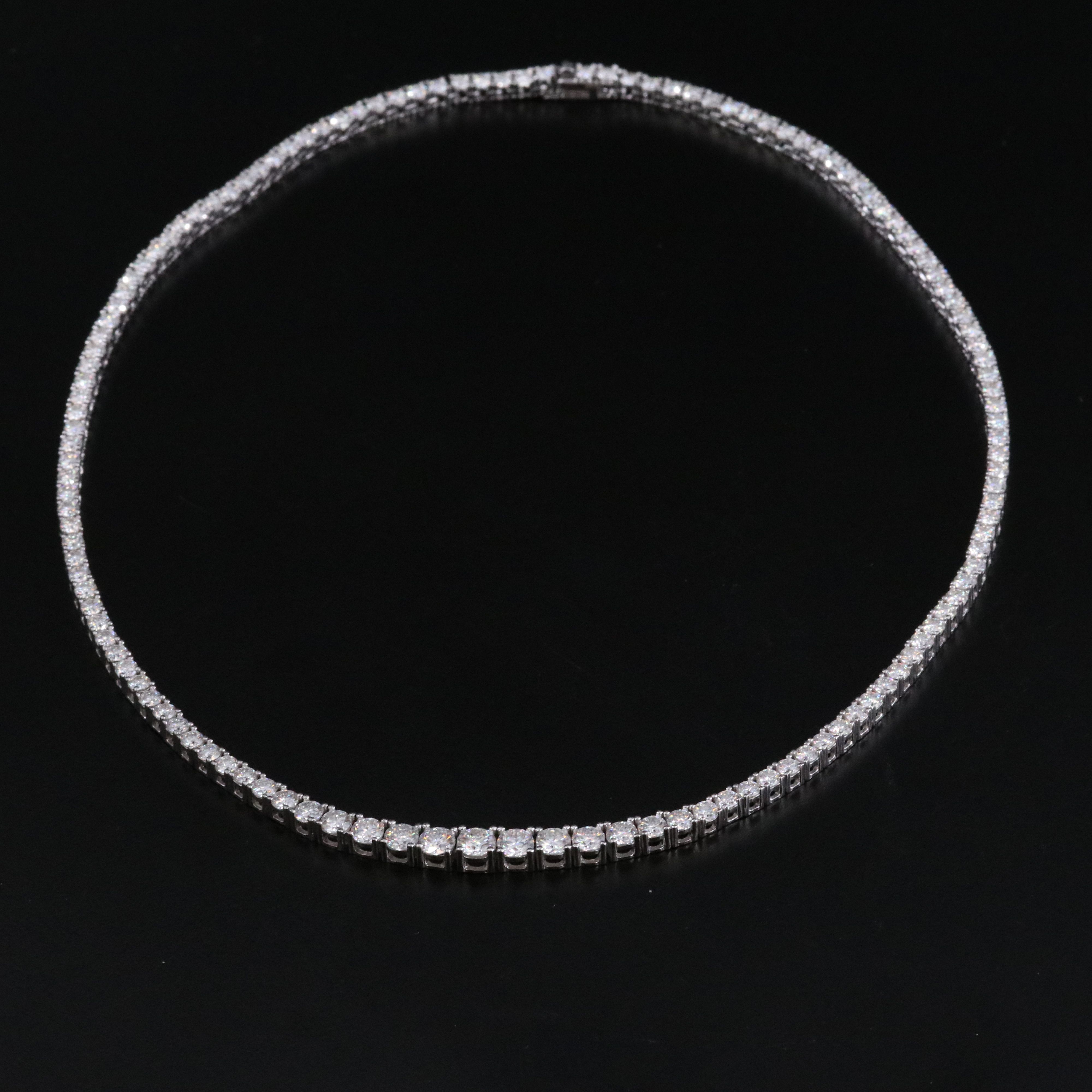 Sterling Moissanite Graduated Necklace