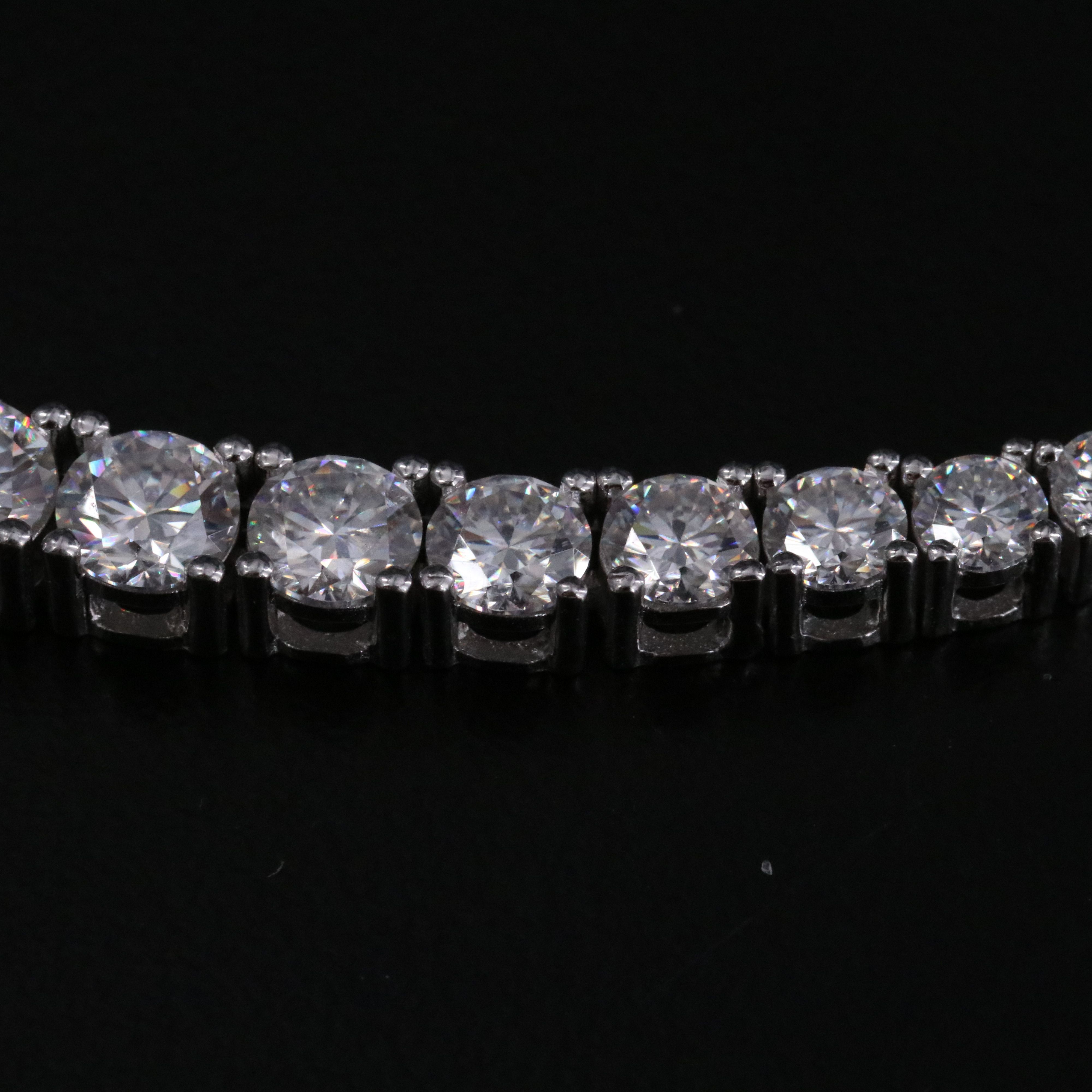 Sterling Moissanite Graduated Necklace