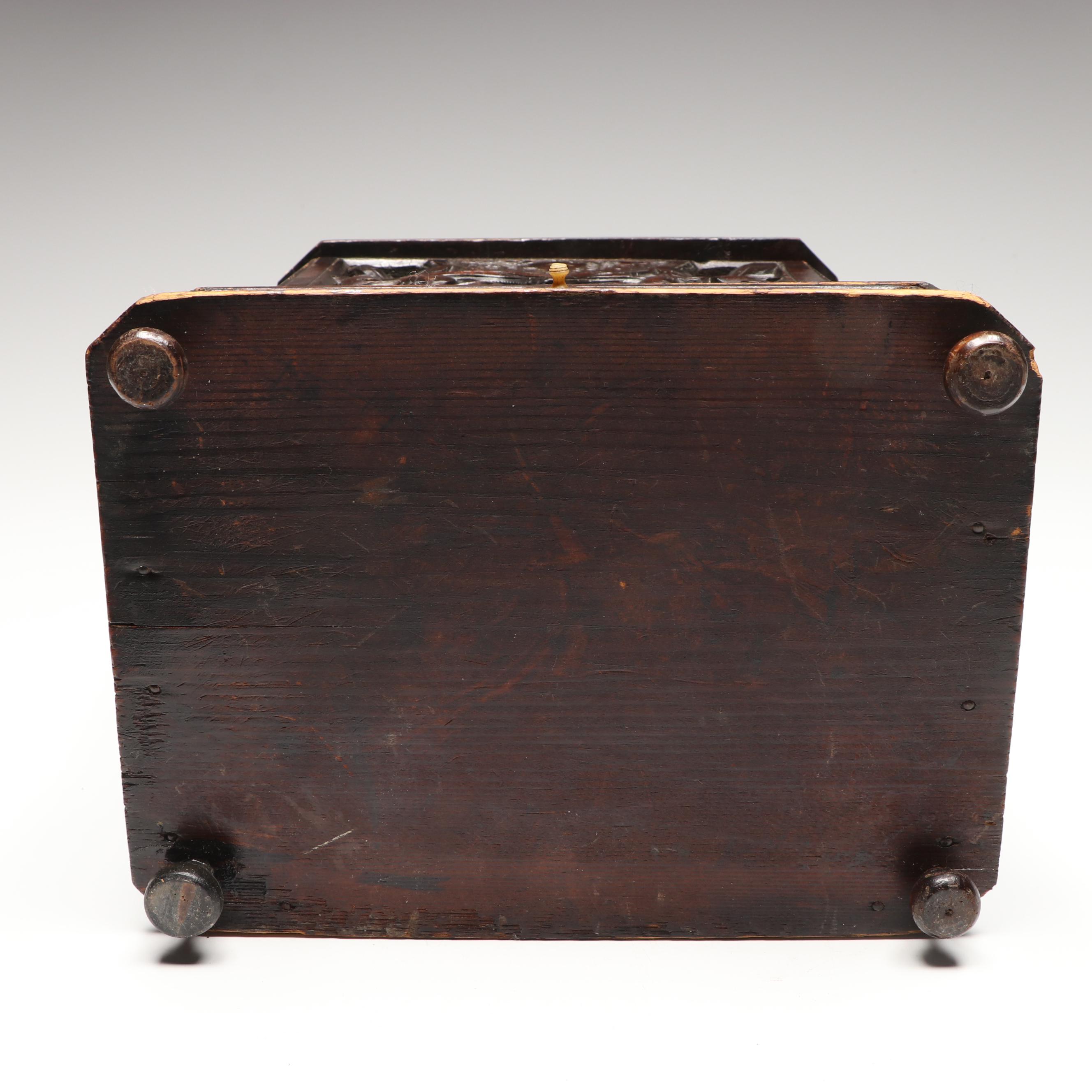 Black Forest Style Carved Wood Box, Late 19th Century