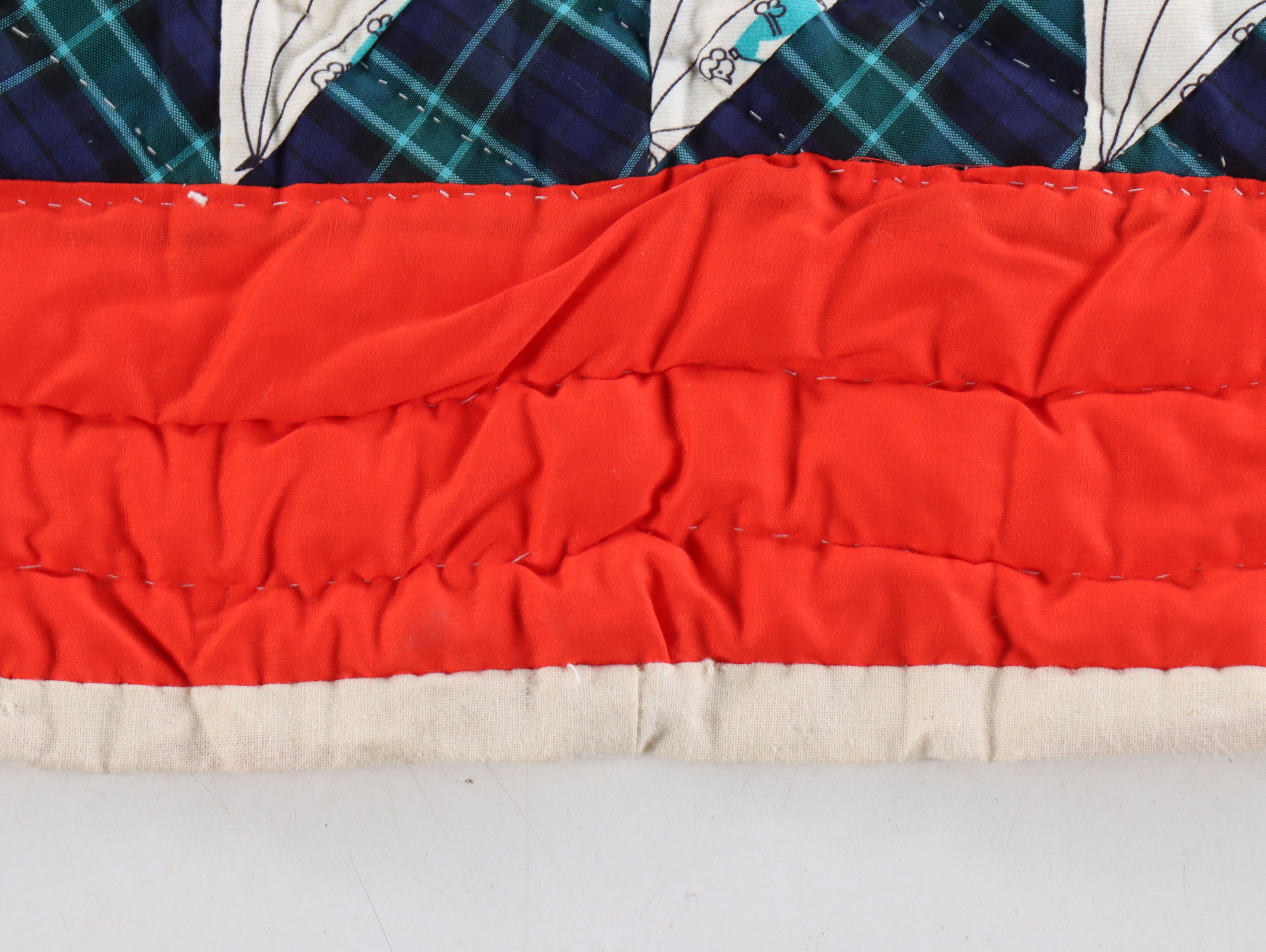 Hand-Pieced "Half-Square Triangle" Scrappy Quilt, Mid to Late 20th Century