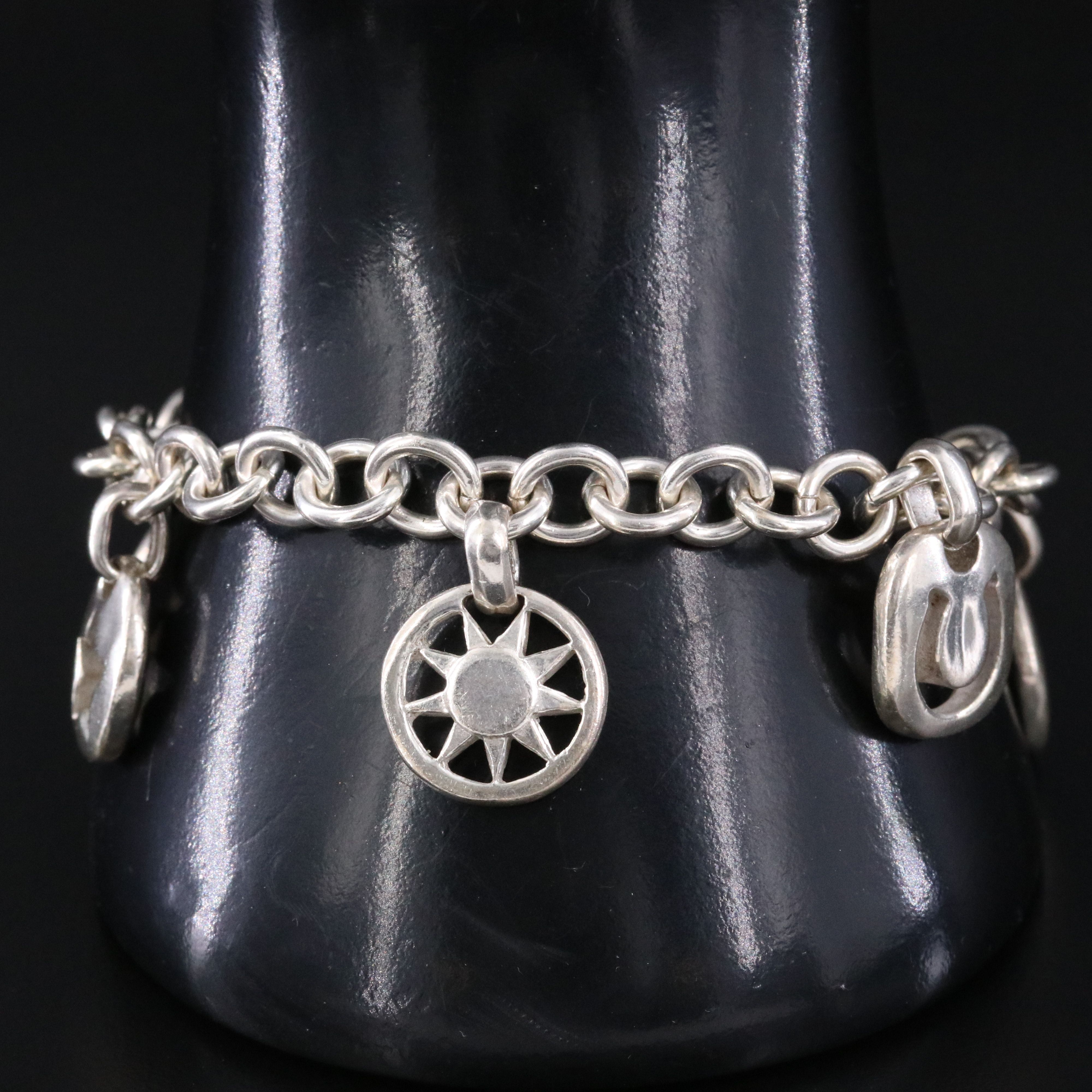 Tiffany & Co. Sterling Stencil Charm Bracelet