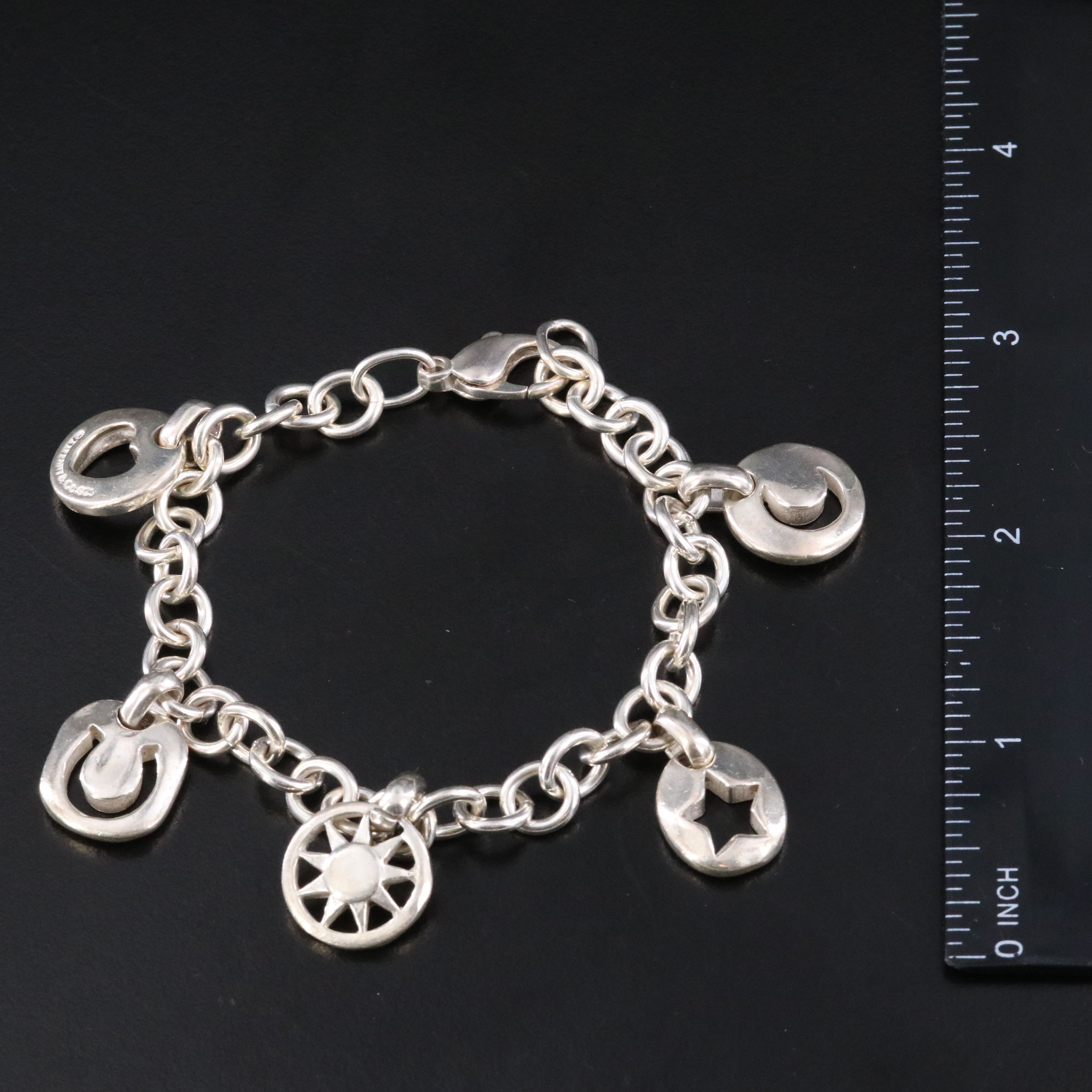 Tiffany & Co. Sterling Stencil Charm Bracelet