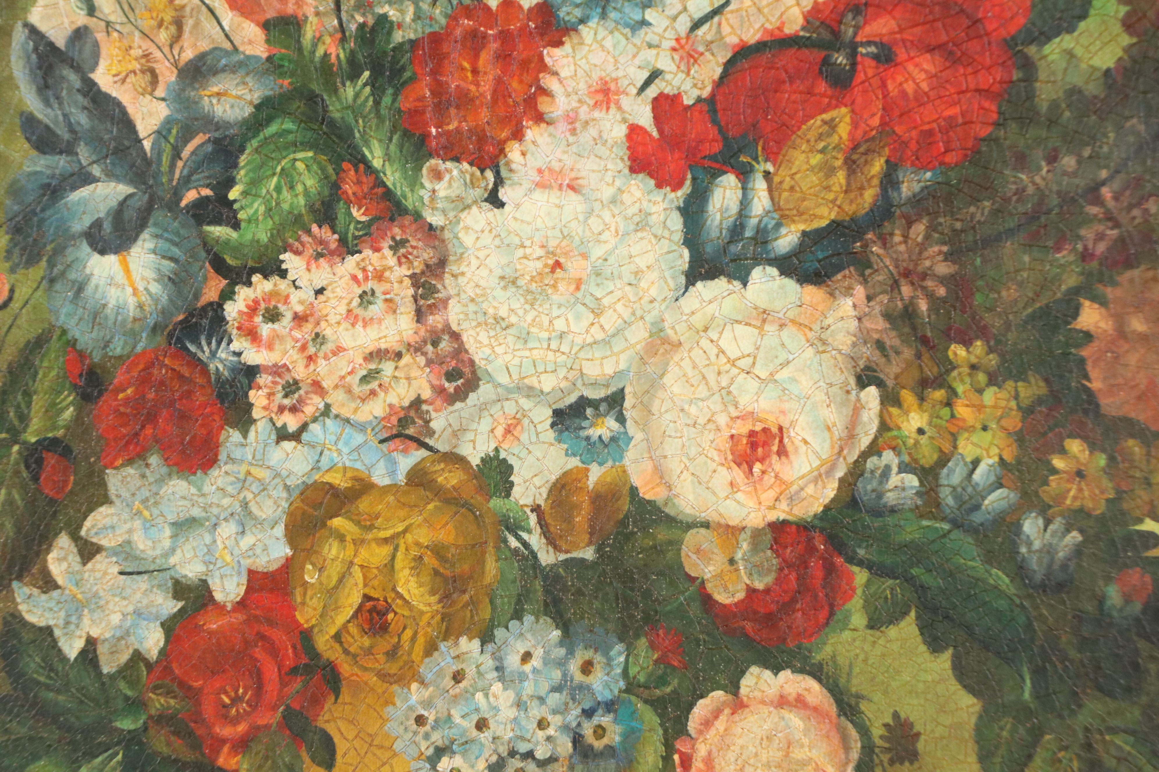Floral Still Life Oil Painting, Late 20th Century