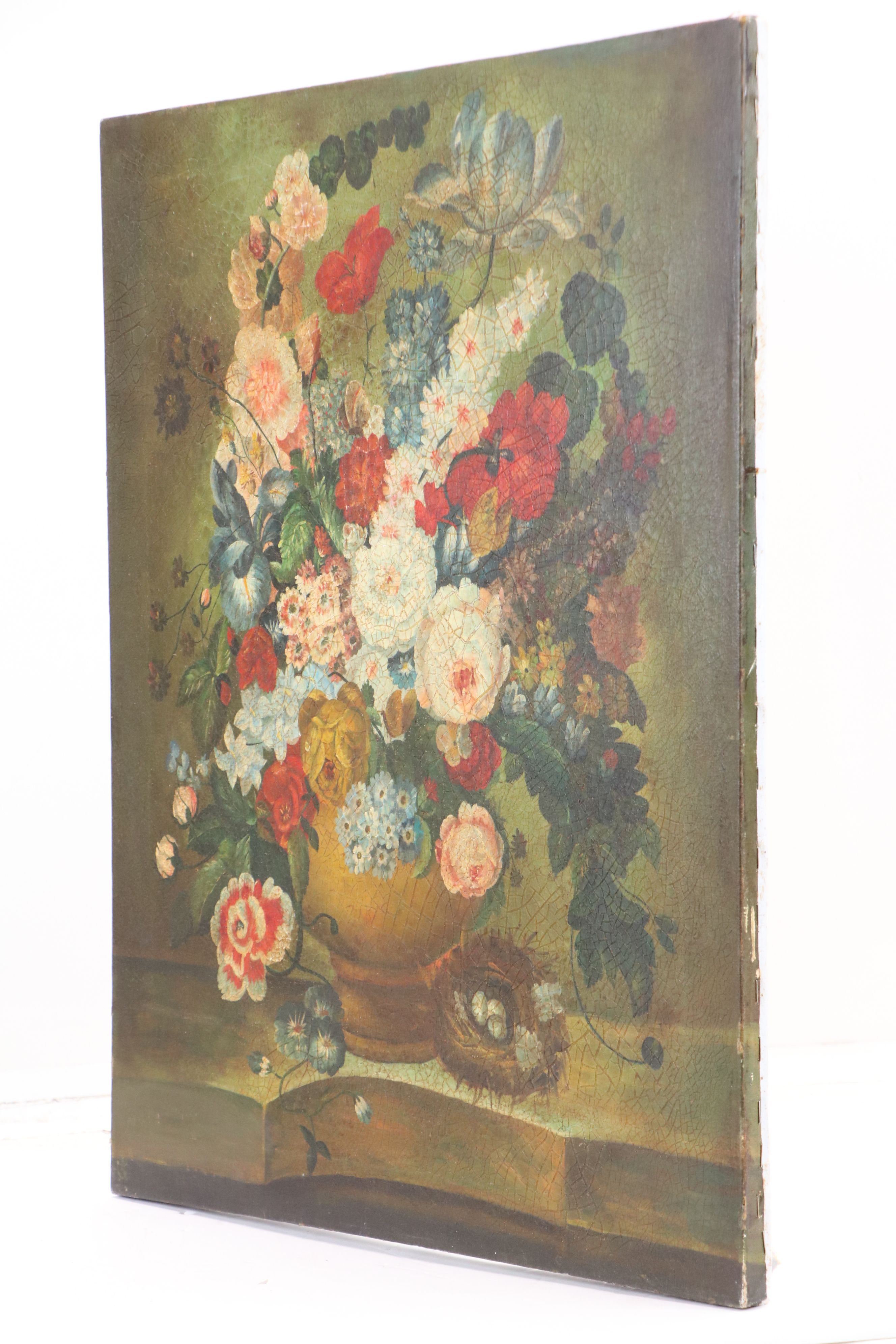 Floral Still Life Oil Painting, Late 20th Century