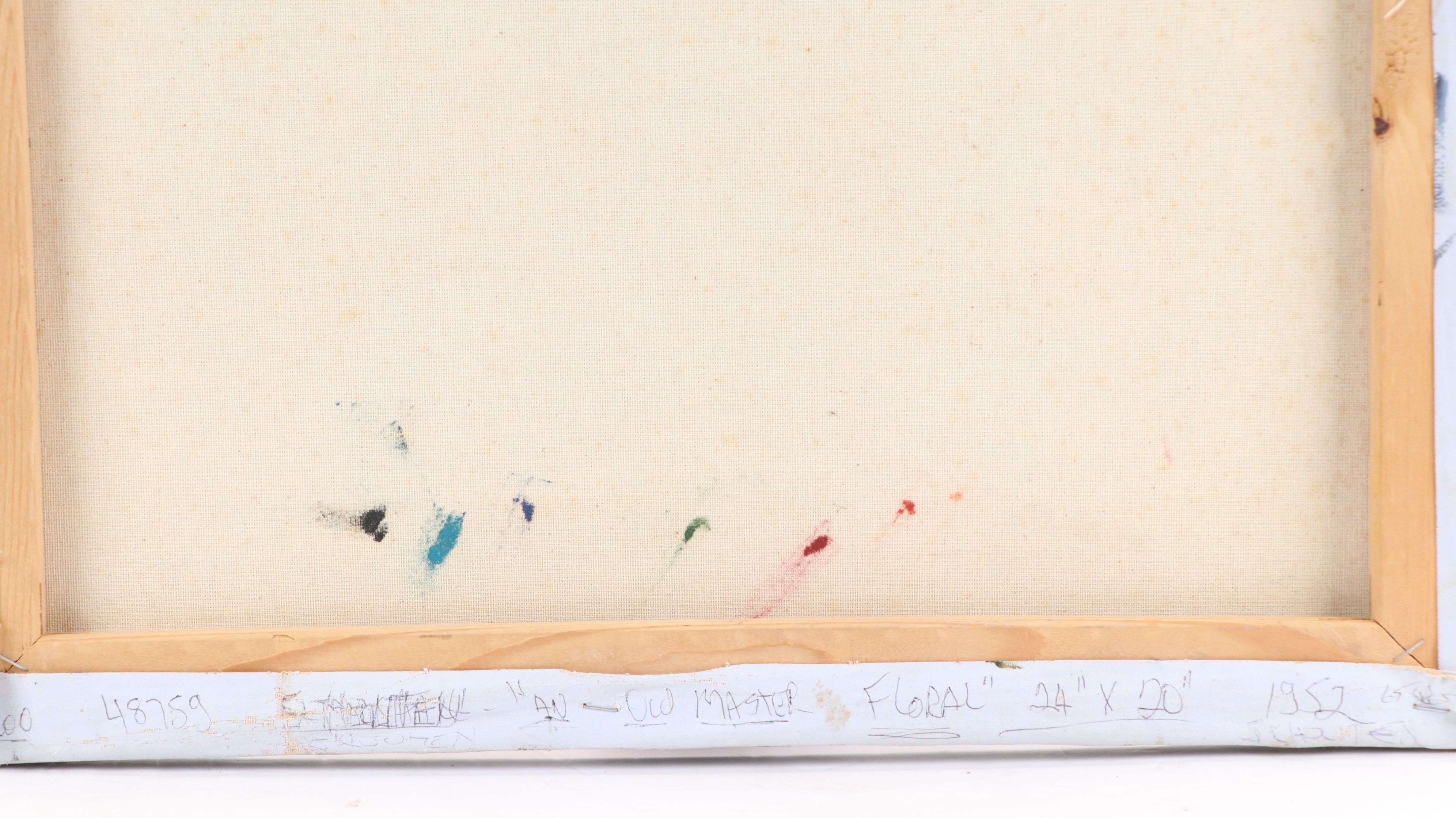 Floral Still Life Oil Painting, Late 20th Century