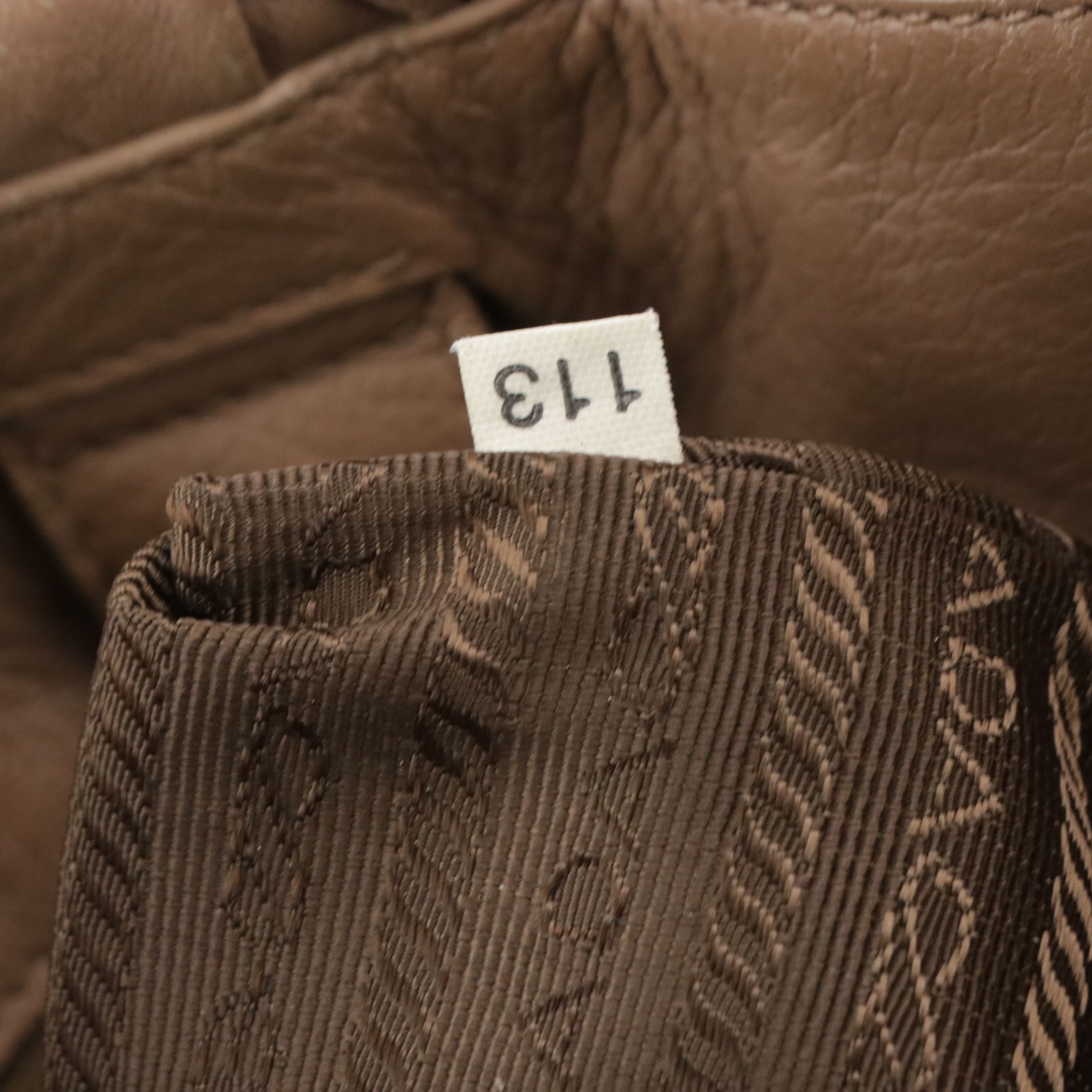 Prada Two-Way Tote Bag in Mocha Brown Gaufré Lambskin Leather