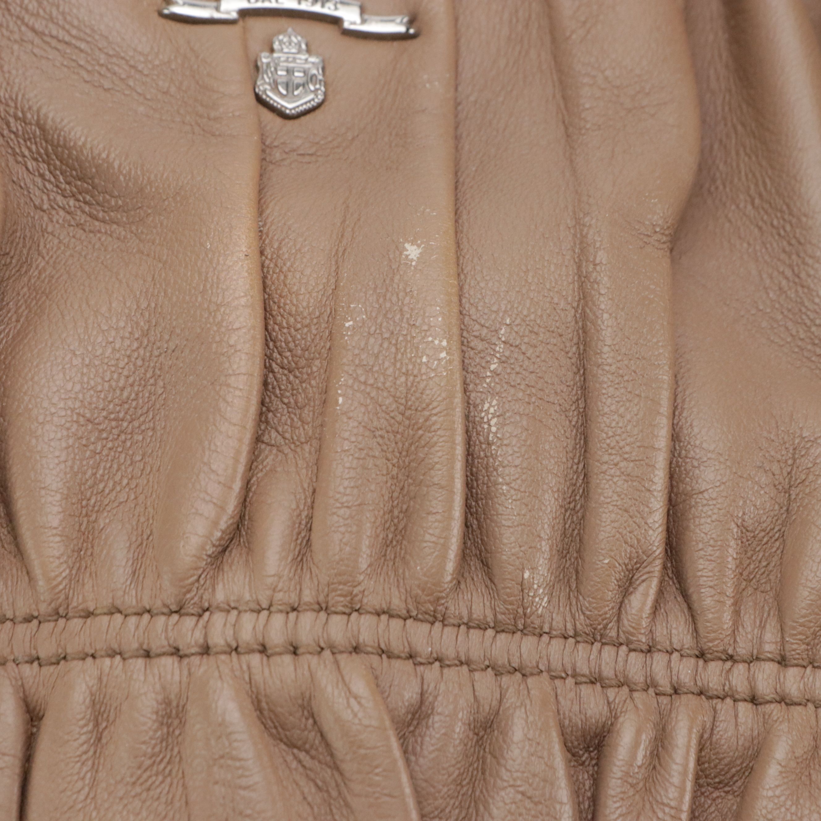 Prada Two-Way Tote Bag in Mocha Brown Gaufré Lambskin Leather