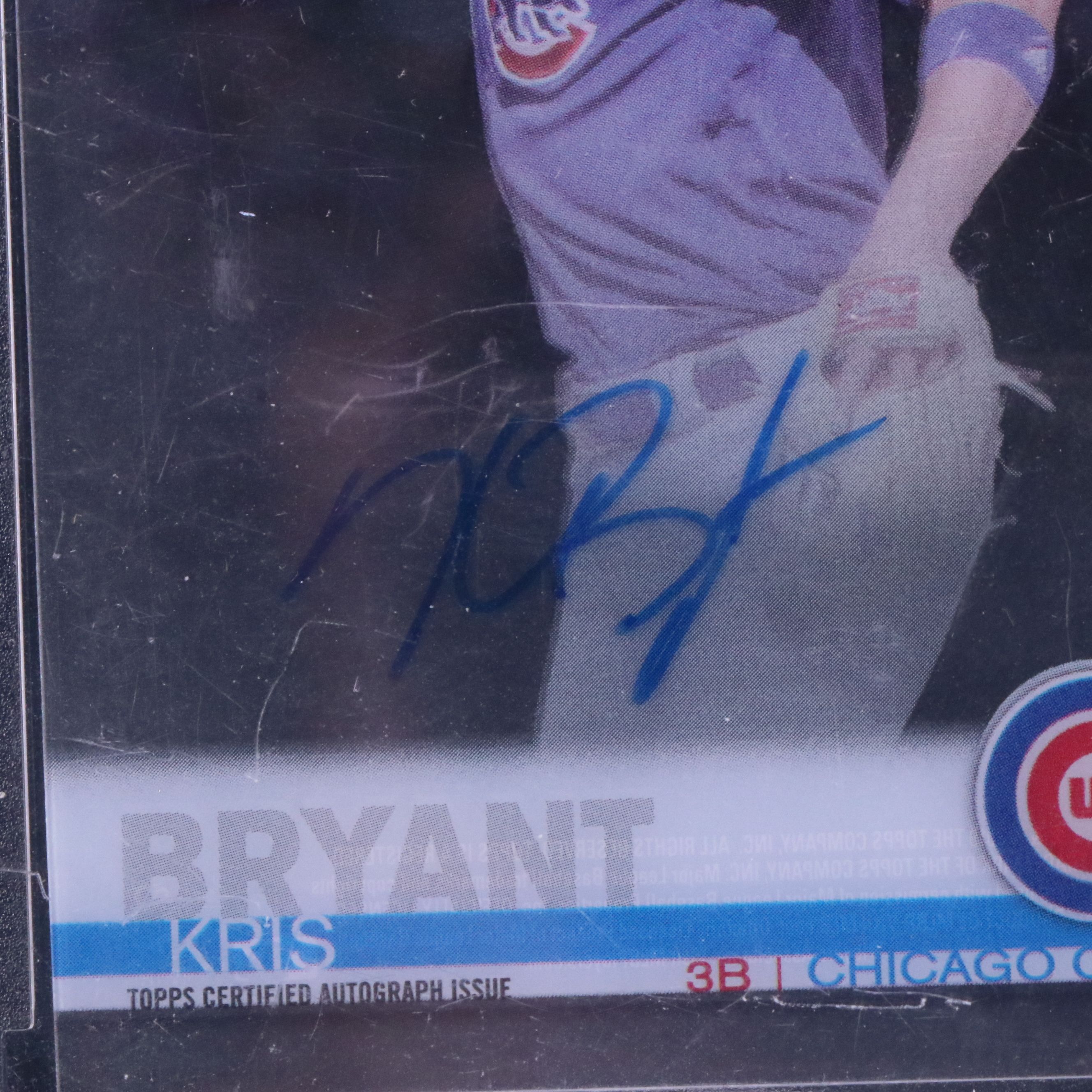 2019 Topps Clearly Authentic Kris Bryant Chicago Cubs Signed Baseball Card