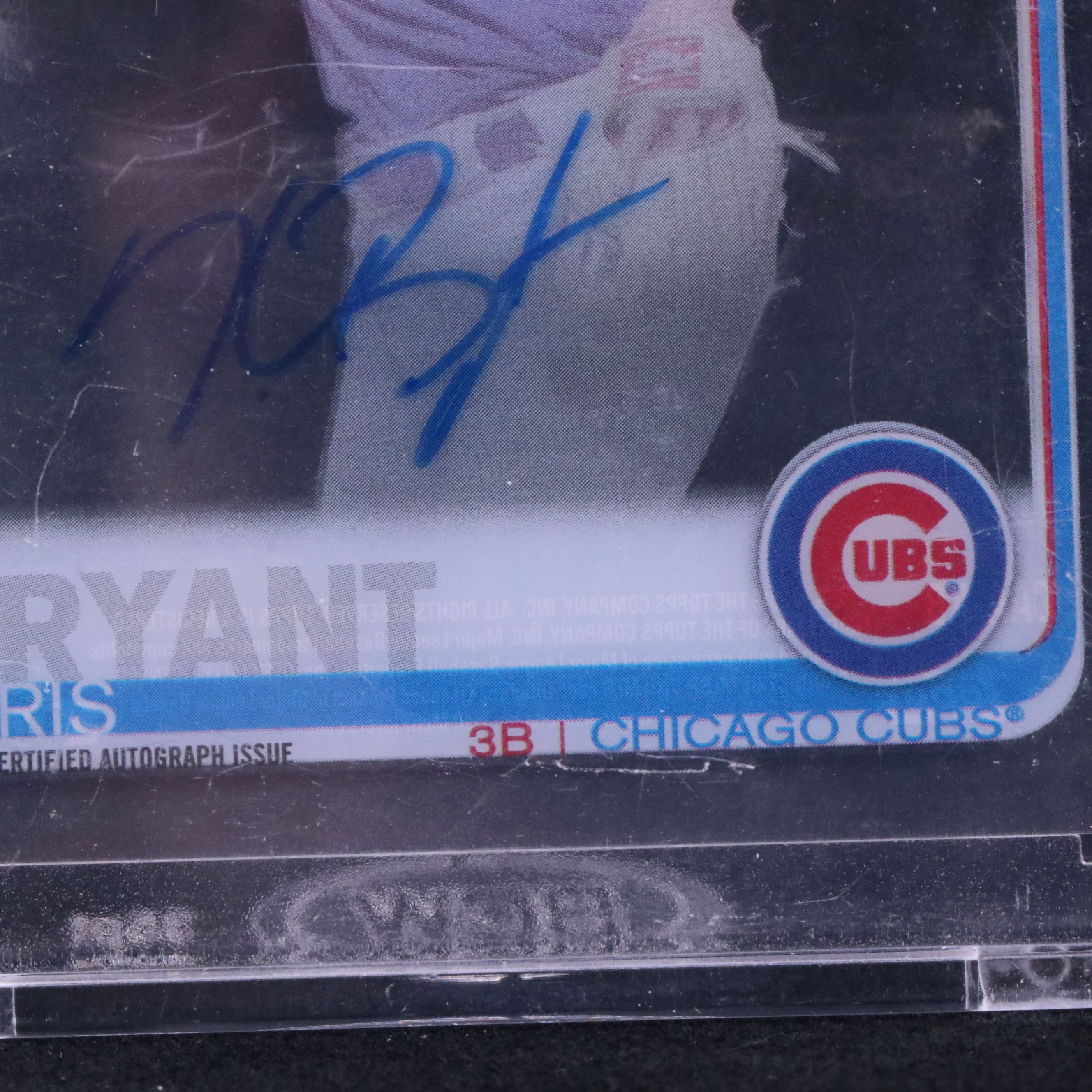 2019 Topps Clearly Authentic Kris Bryant Chicago Cubs Signed Baseball Card