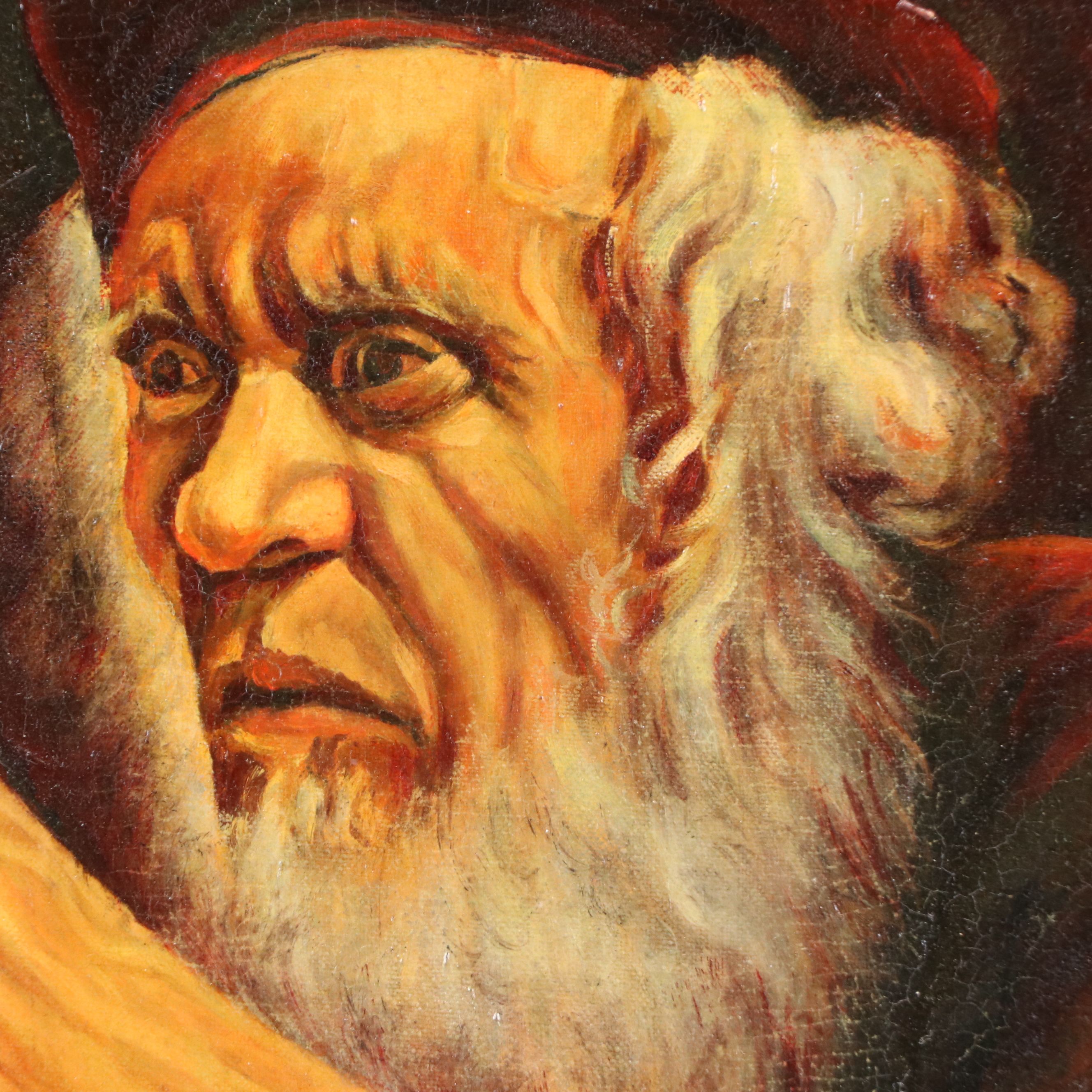 D. Wohlrath Portrait Oil Painting, Late 20th Century