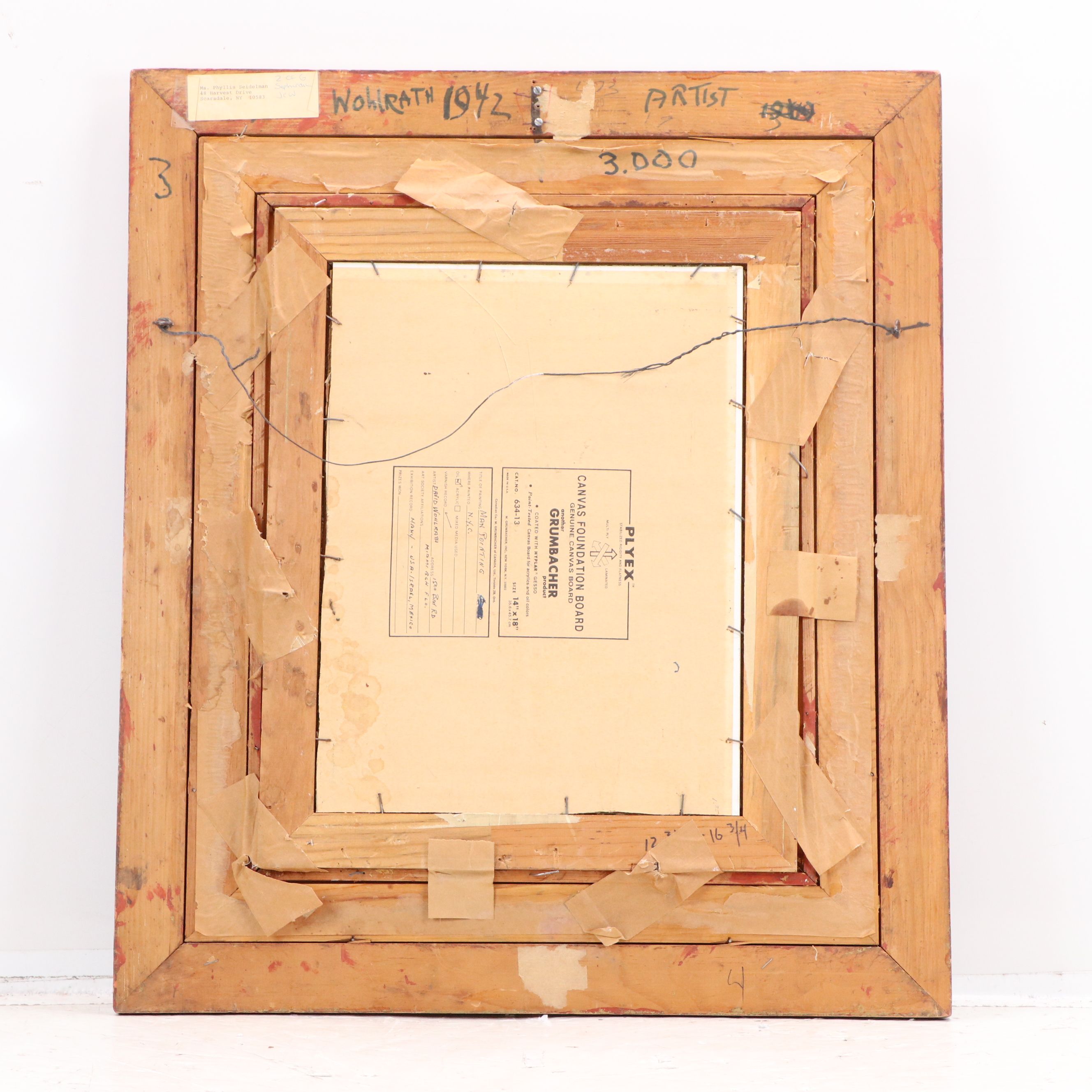 D. Wohlrath Portrait Oil Painting, Late 20th Century