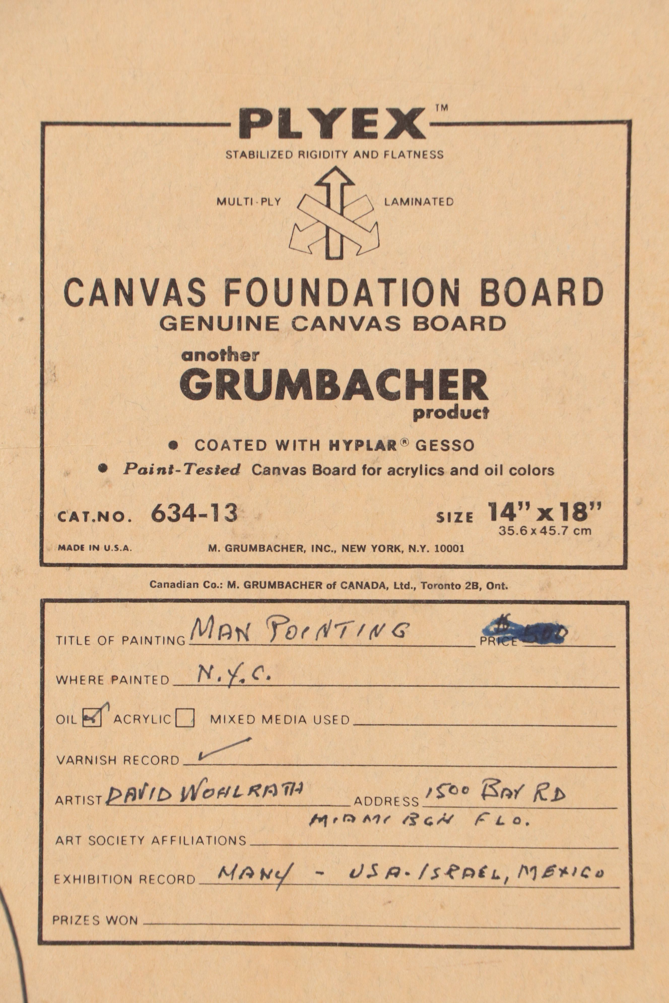 D. Wohlrath Portrait Oil Painting, Late 20th Century