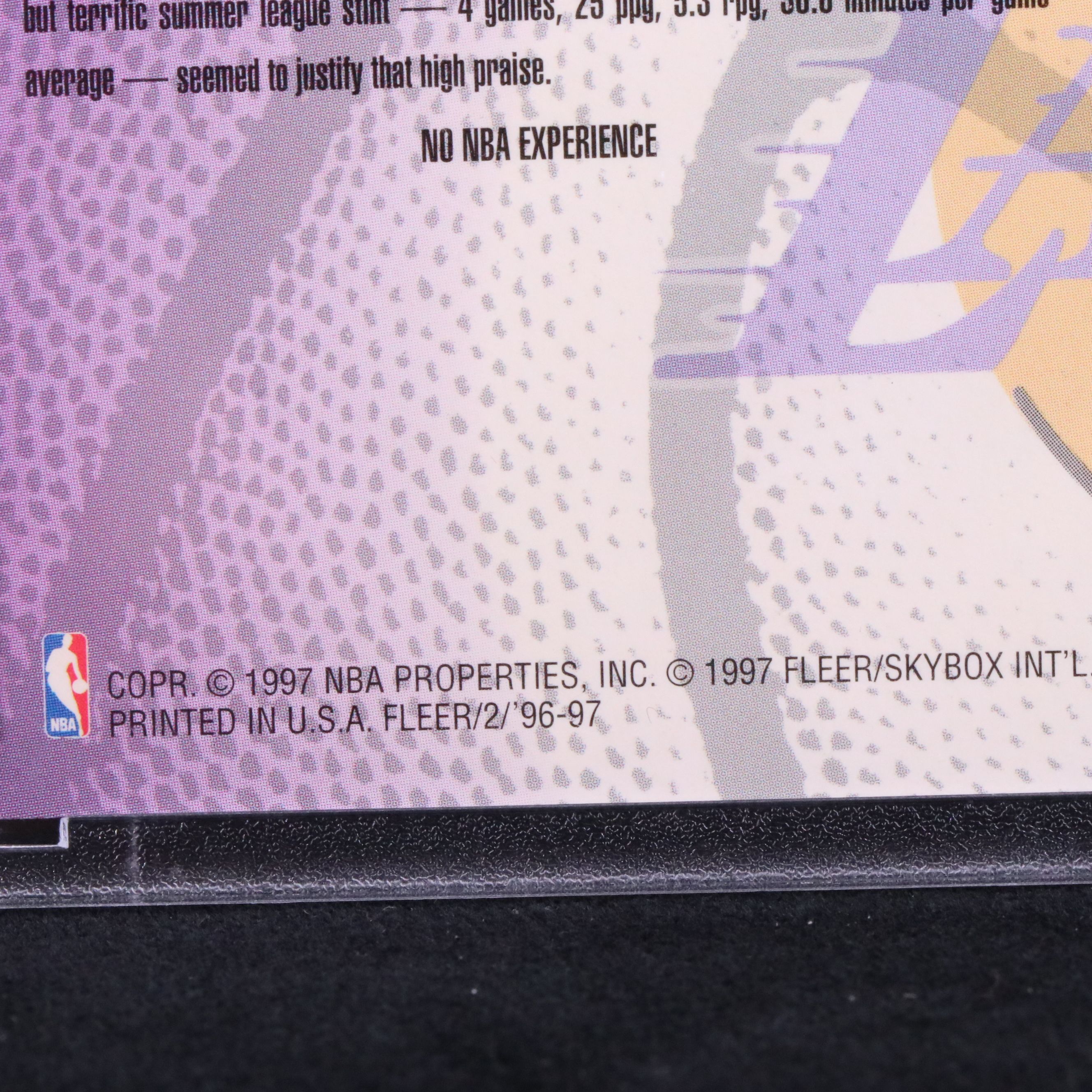 1996-97 Fleer Kobe Bryant Los Angeles Lakers Rookie Basketball Card