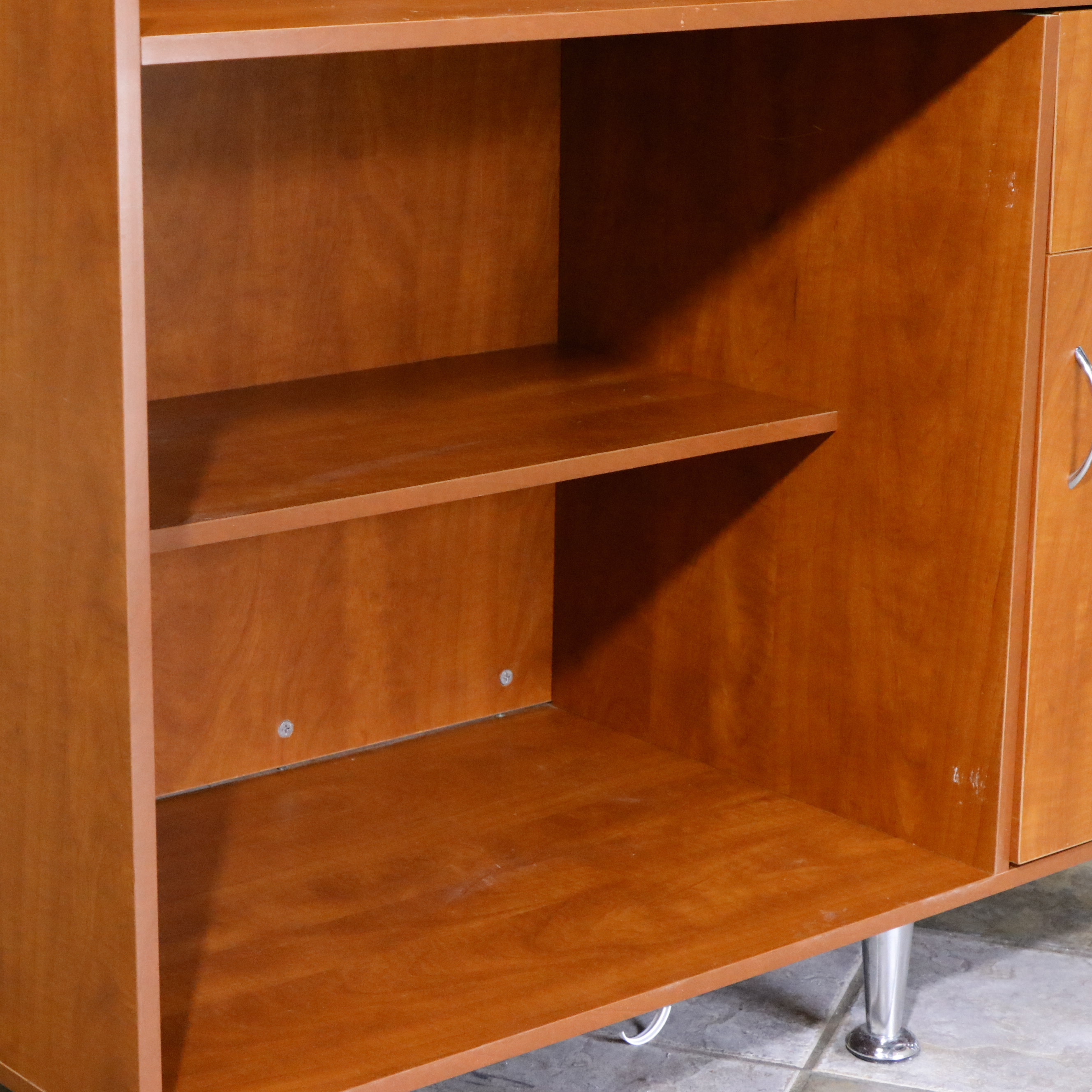 Contemporary Commercial Reception Desk with Glass Reception Desk