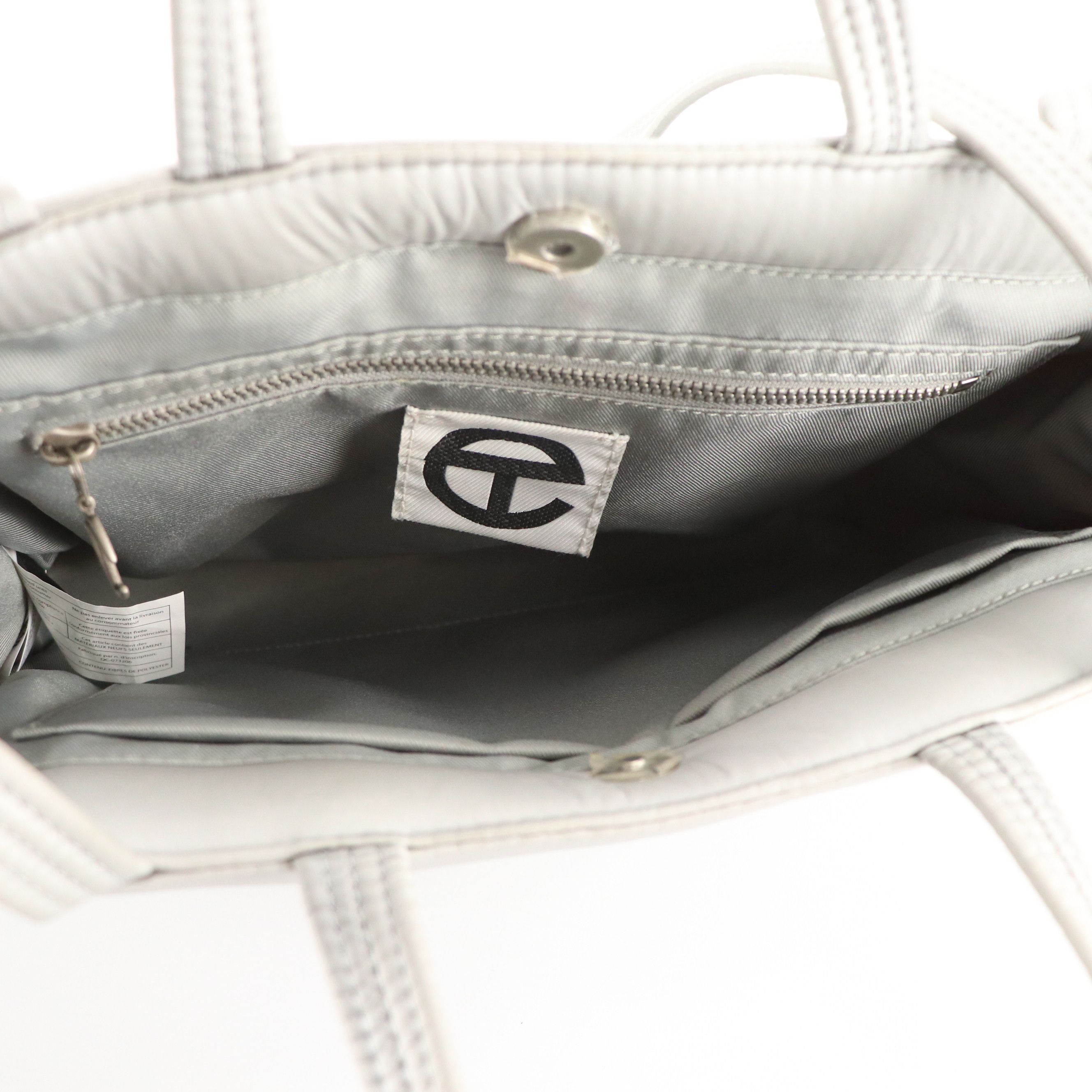 Telfar Medium Puff Shopper Bag in Silver Quilted Nylon