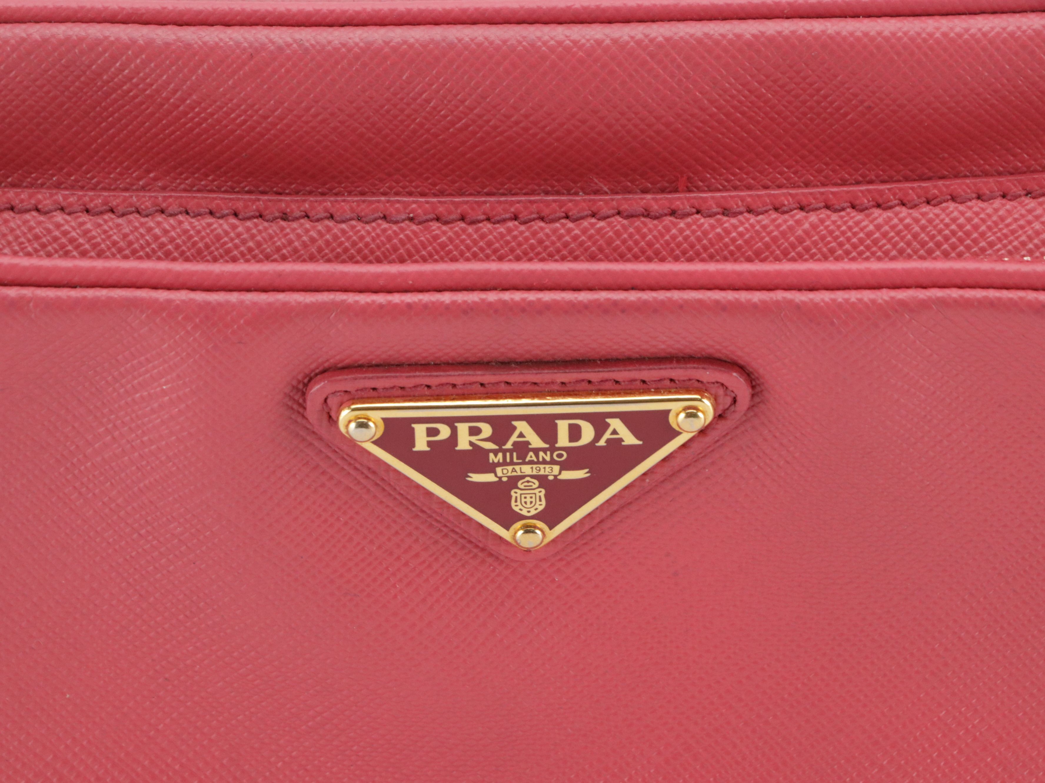 Prada Crossbody Bag in Watermelon Pink Saffiano Leather
