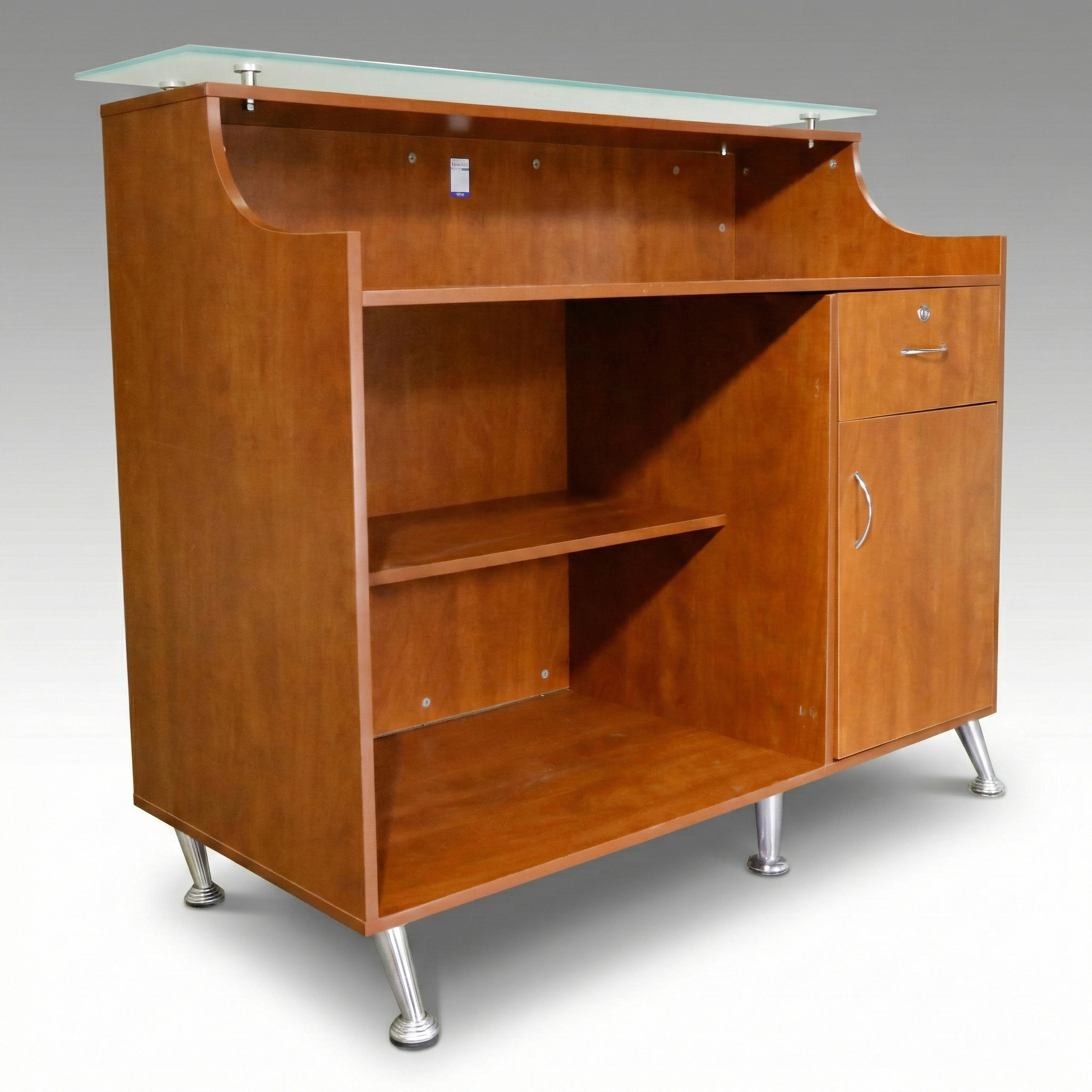 Contemporary Commercial Reception Desk with Glass Reception Desk