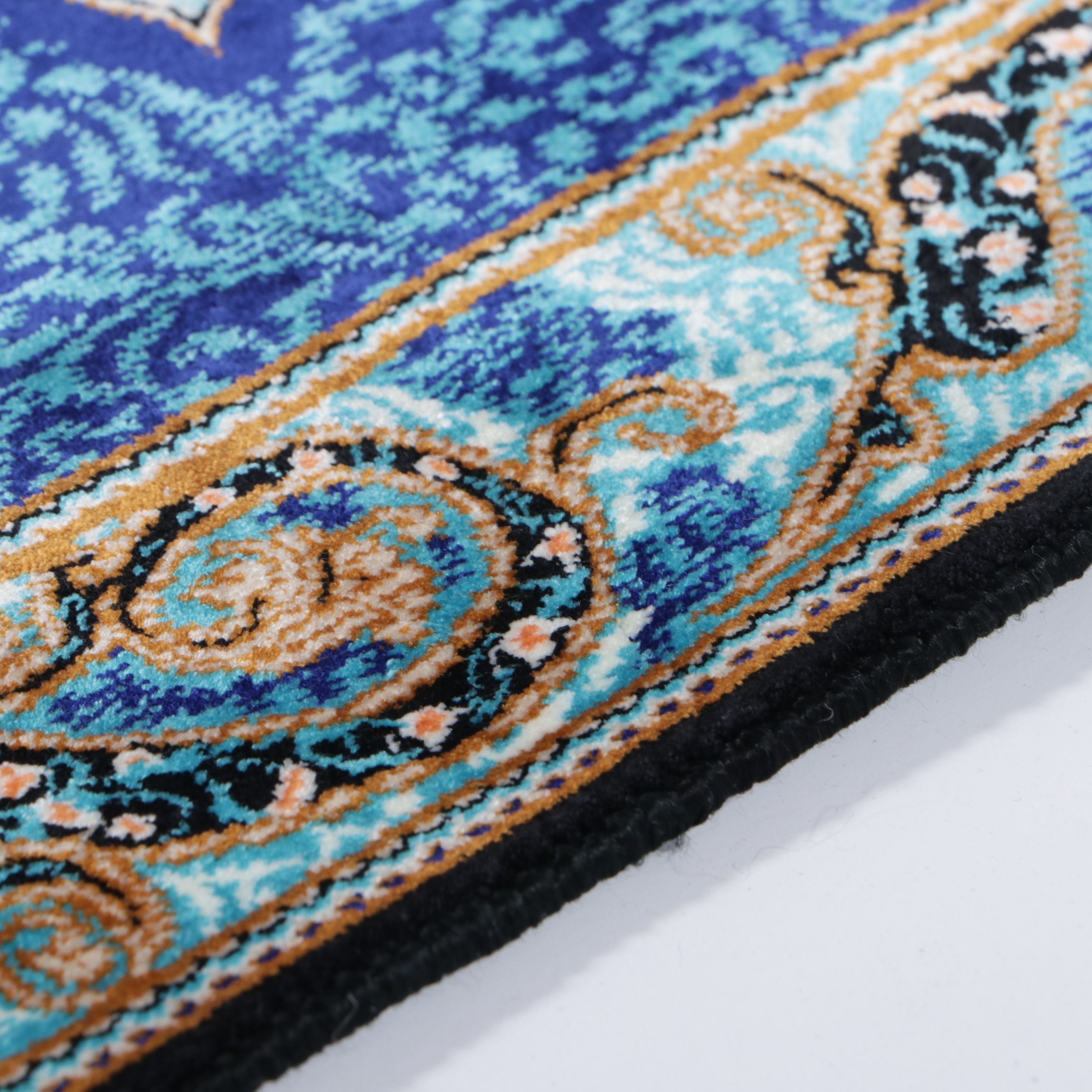 2' x 6'5 Hand-Knotted Persian Qom Silk Carpet Runner