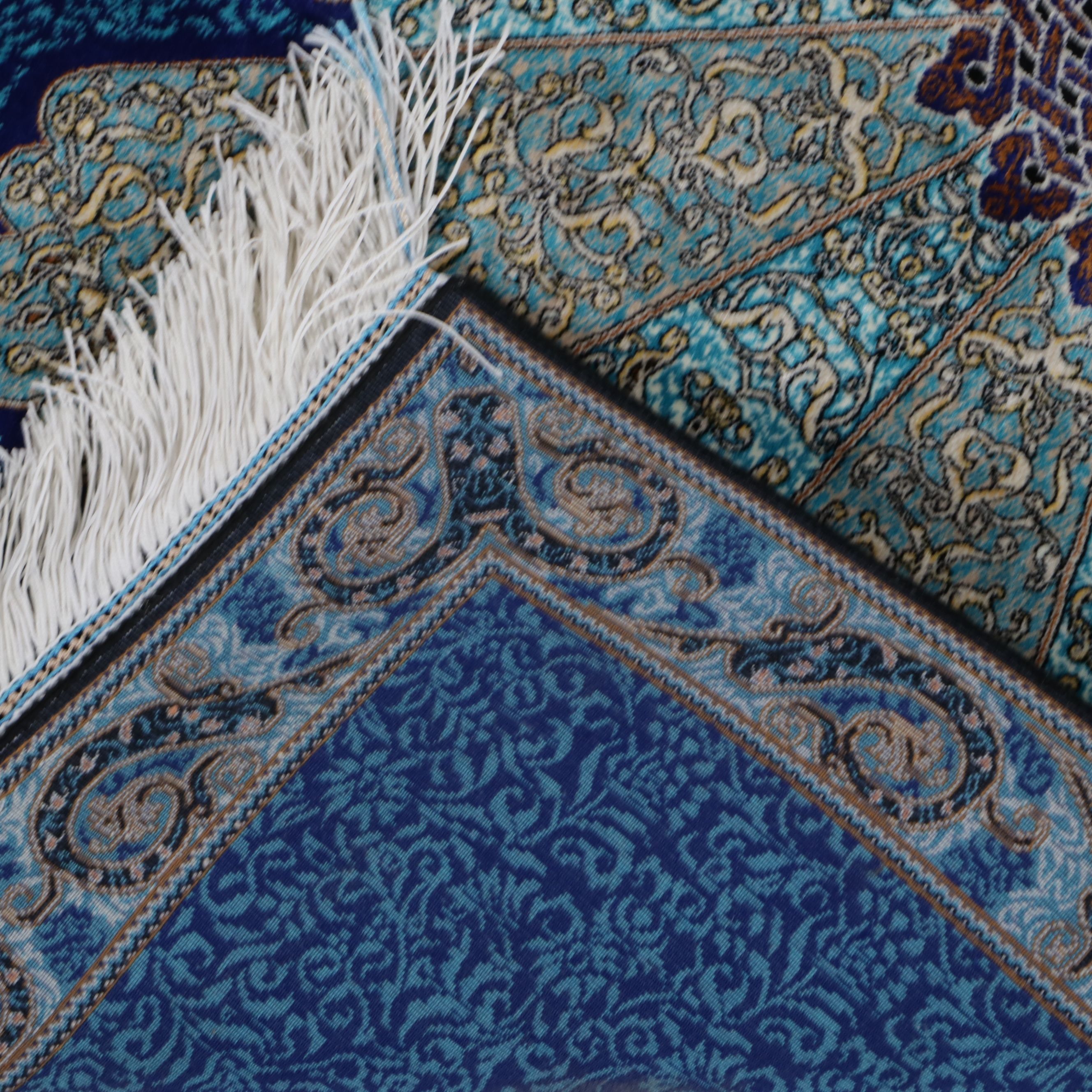 2' x 6'5 Hand-Knotted Persian Qom Silk Carpet Runner