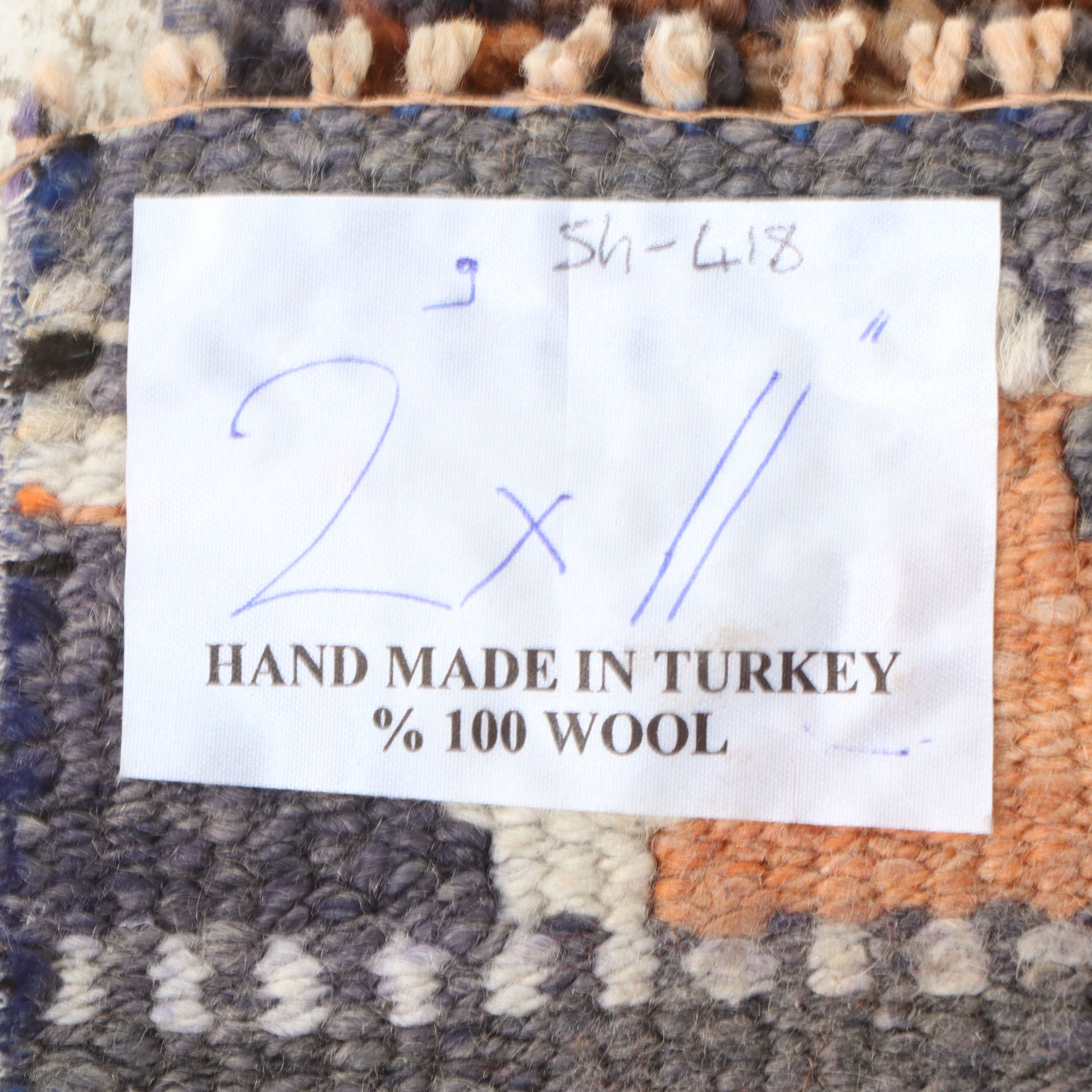 2'10 x 11'11 Hand-Knotted Turkish Oushak Carpet Runner