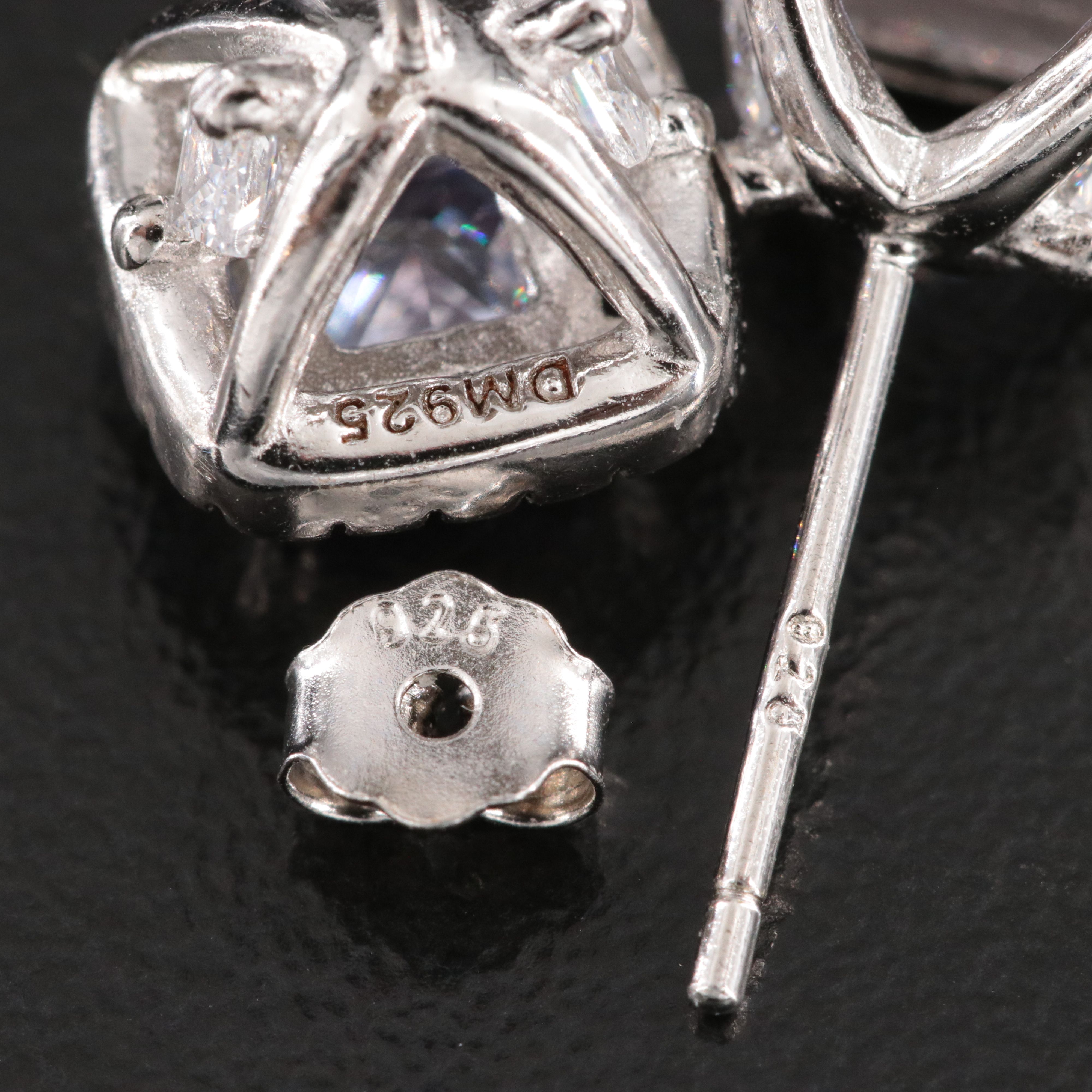 Sterling CZ Halo Stud Earring