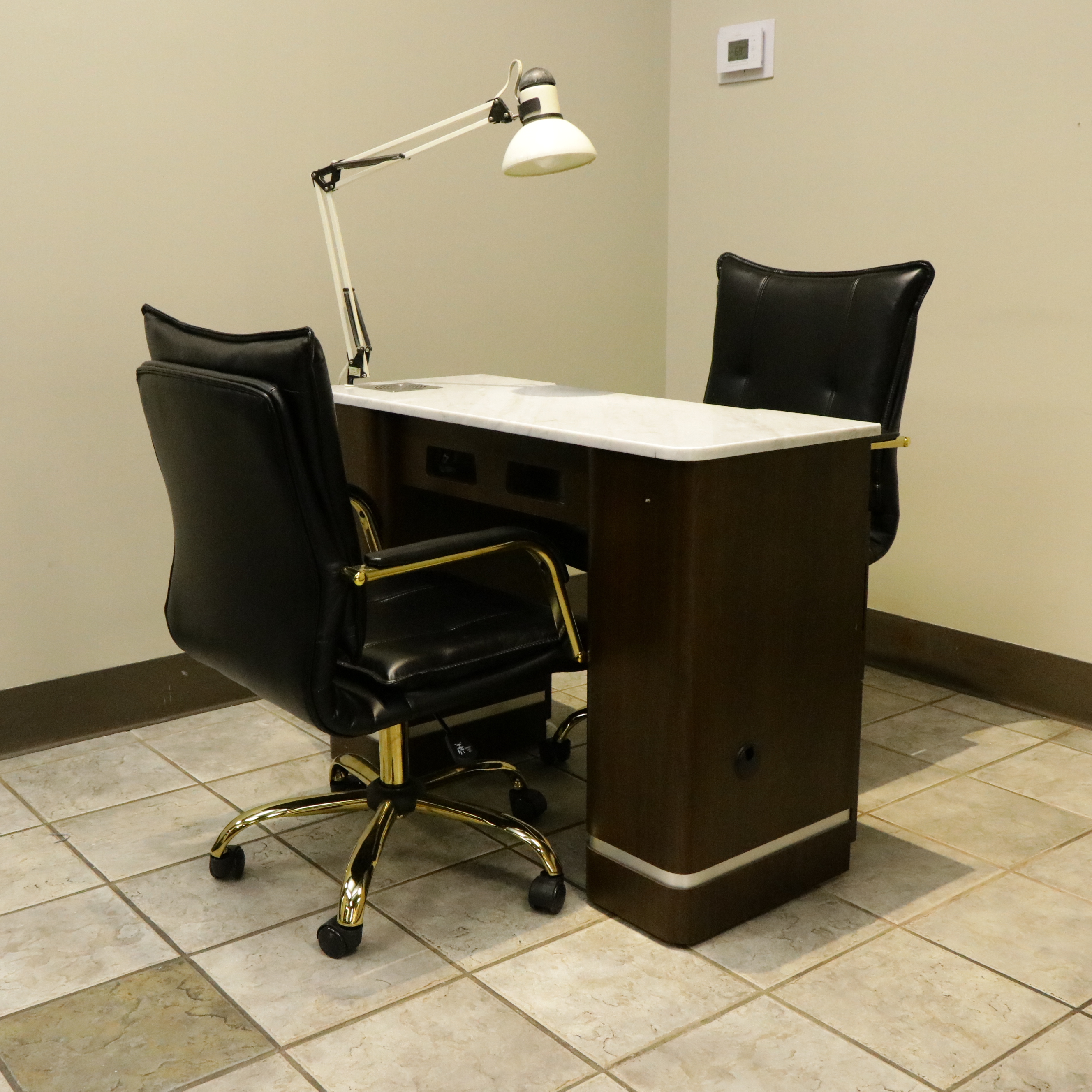 New Star Spa & Furniture Corp. Professional Manicure Table with Pair of Chairs